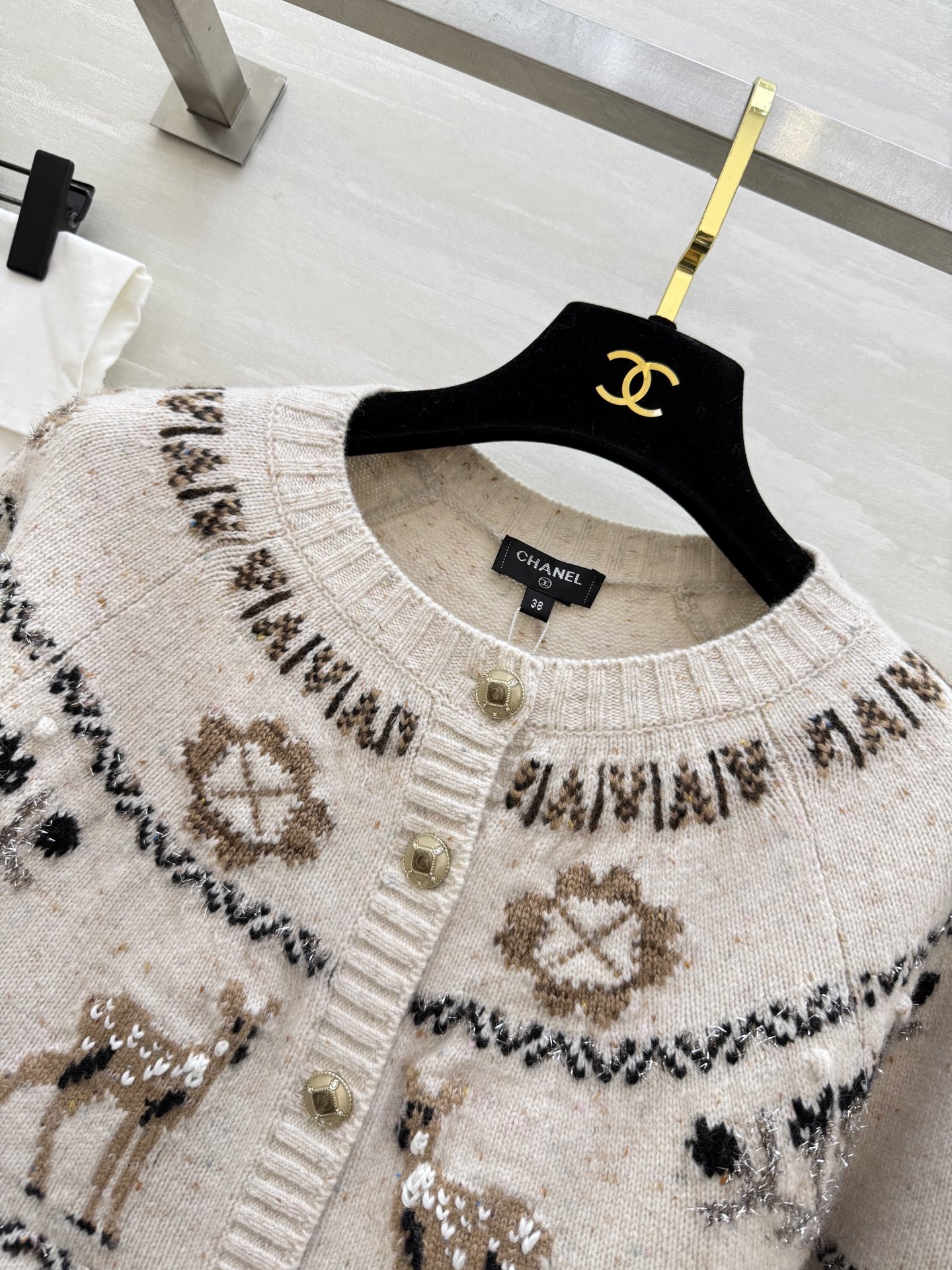 #Chane♡²⁵N 滑雪系列 麋鹿彩纱开衫 麋鹿图案+圣诞树配色 上身满满圣诞气氛 原版开发 高品质定