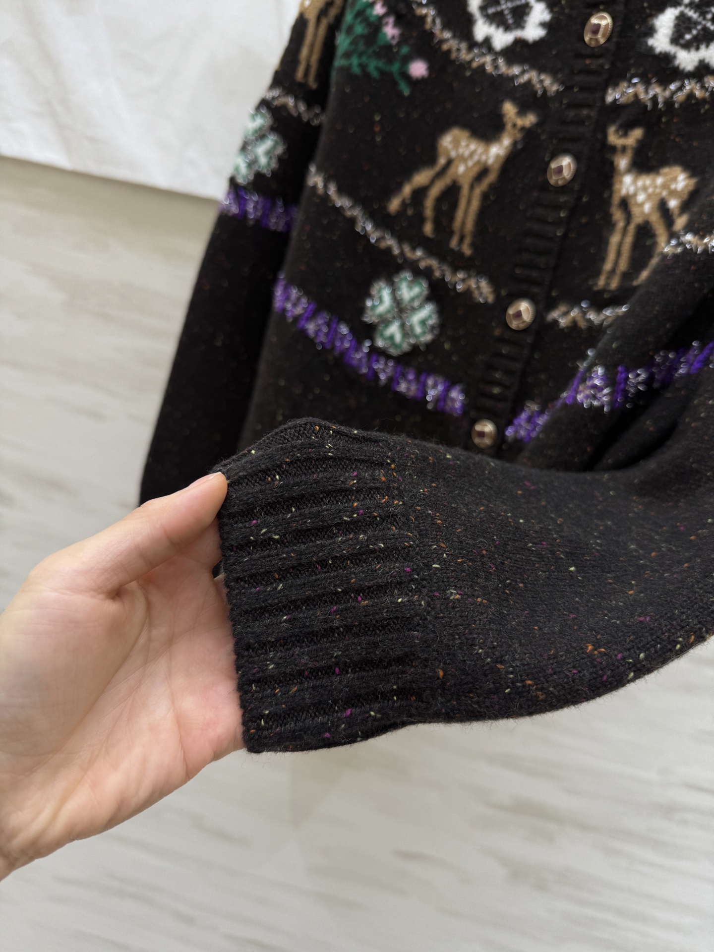 #Chane♡²⁵N 滑雪系列 麋鹿彩纱开衫 麋鹿图案+圣诞树配色 上身满满圣诞气氛 原版开发 高品质定