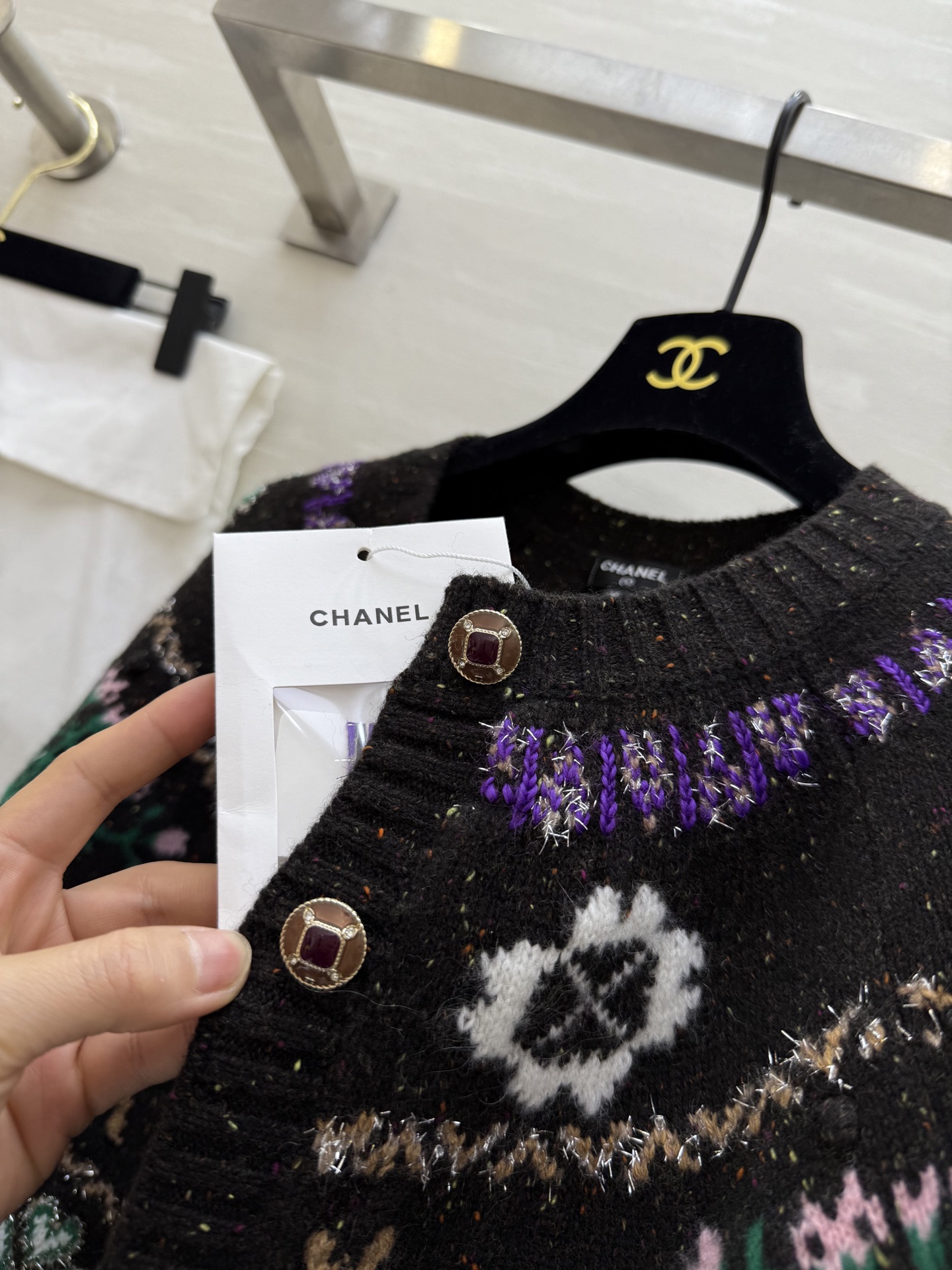 #Chane♡²⁵N 滑雪系列 麋鹿彩纱开衫 麋鹿图案+圣诞树配色 上身满满圣诞气氛 原版开发 高品质定