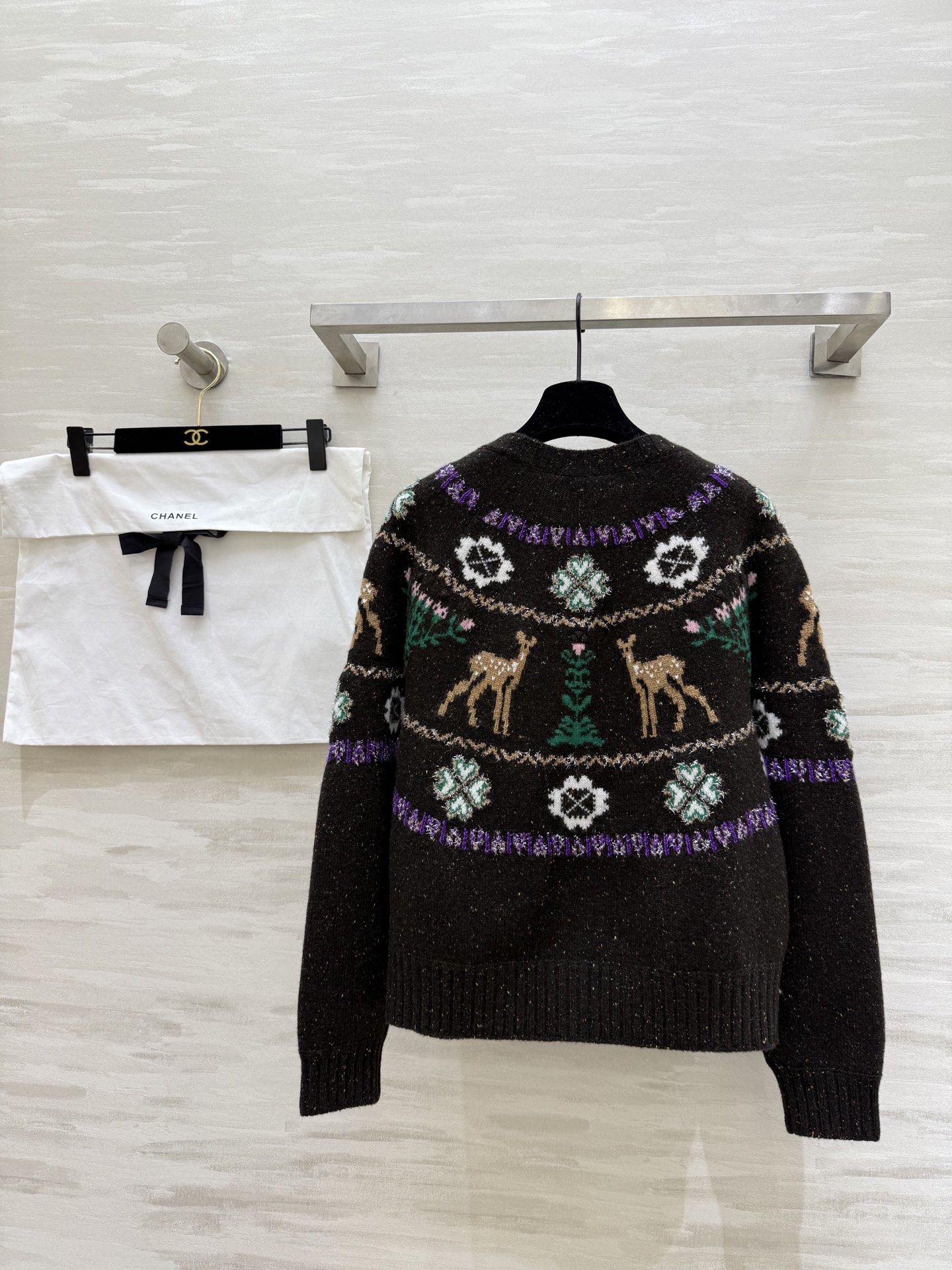 #Chane♡²⁵N 滑雪系列 麋鹿彩纱开衫 麋鹿图案+圣诞树配色 上身满满圣诞气氛 原版开发 高品质定