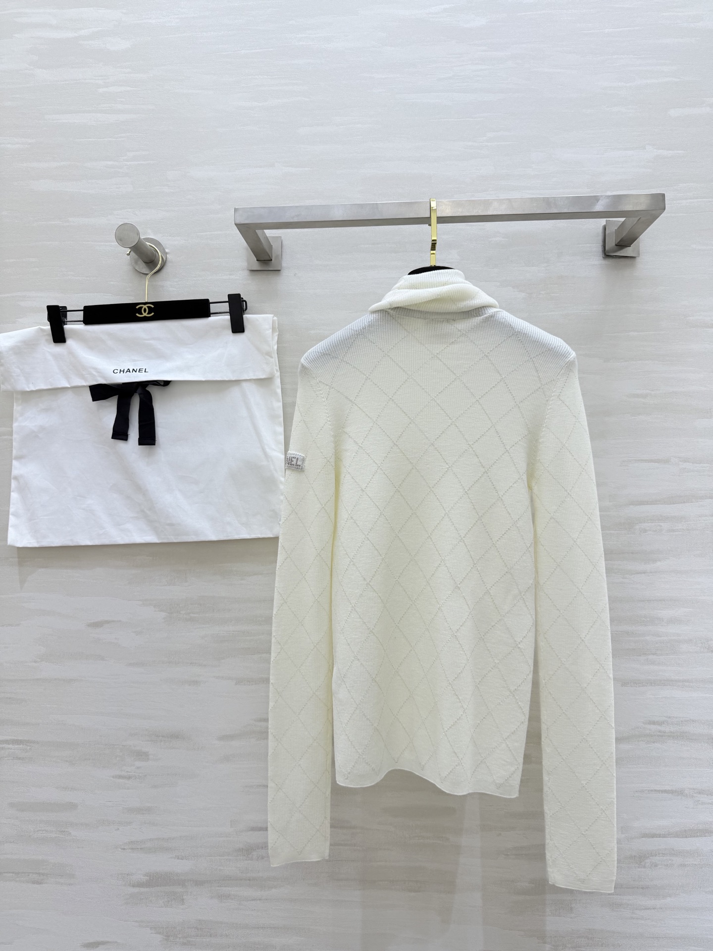 #Chane♡²⁵N 滑雪系列 高领长袖打底 原版定制纱线 采用18针挂毛工艺 织物里添加超细金银丝 才