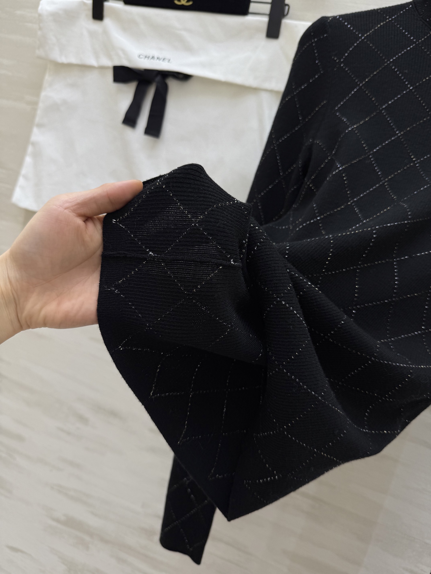 #Chane♡²⁵N 滑雪系列 高领长袖打底 原版定制纱线 采用18针挂毛工艺 织物里添加超细金银丝 才