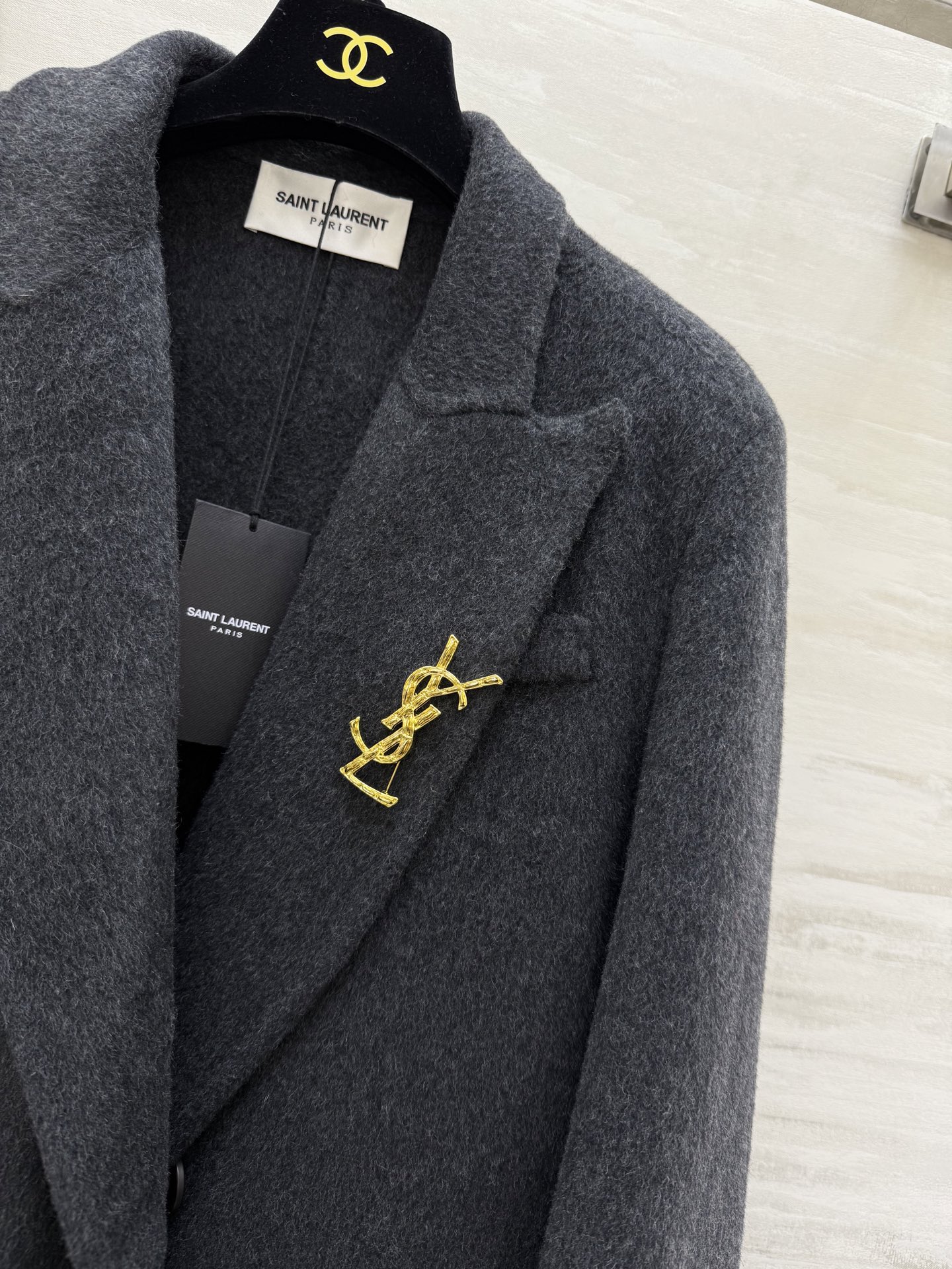 #ysl 双面羊毛呢西装外套 高品质定制 现货首发size：S/M/L/XL（S码肩宽：40，胸围：11