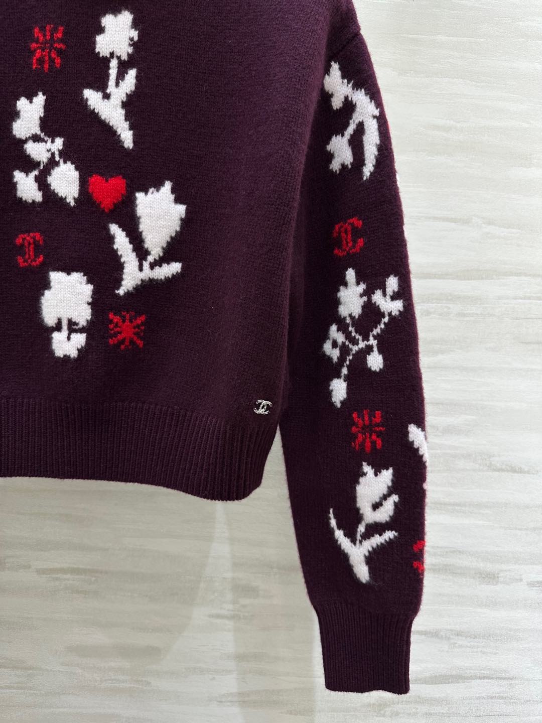 #Chane♡滑雪系列 高领花朵毛衣 羊绒桑蚕丝 保证手感和上身舒适度 圣诞新年配色 原版开发 高品质定