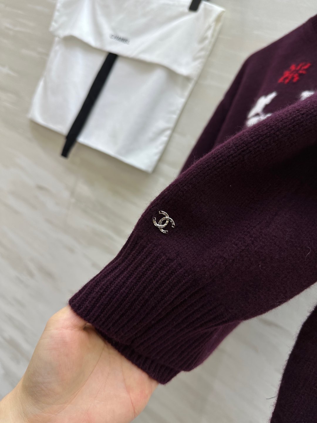 #Chane♡滑雪系列 高领花朵毛衣 羊绒桑蚕丝 保证手感和上身舒适度 圣诞新年配色 原版开发 高品质定