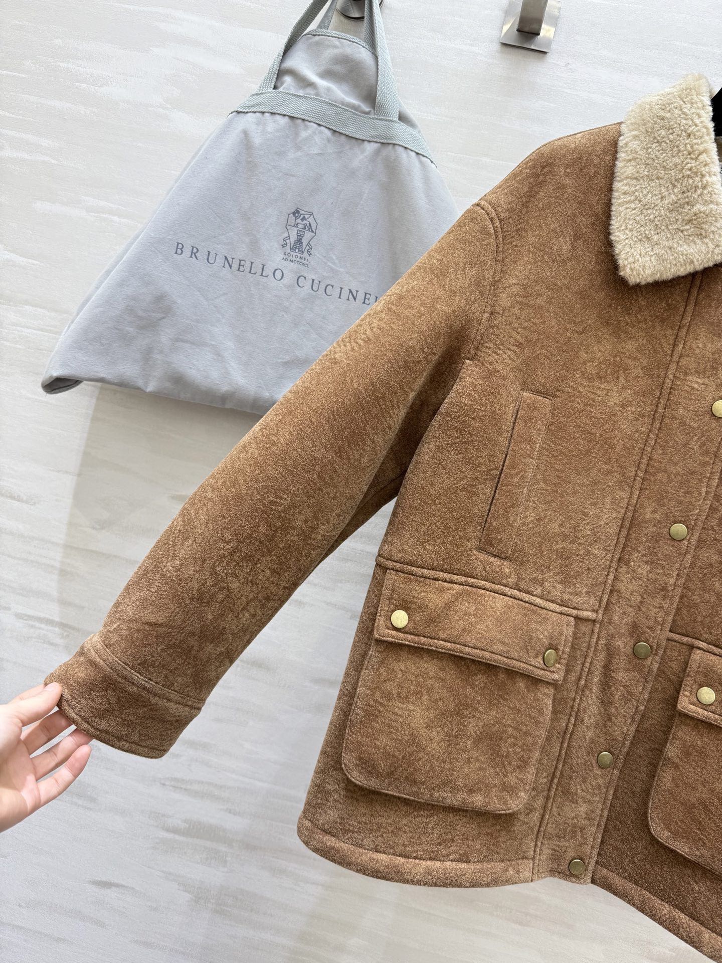 #Brunello Cucinell♡环保皮毛一体夹克外套 复古时髦 高品质定制 现货首发size：S/