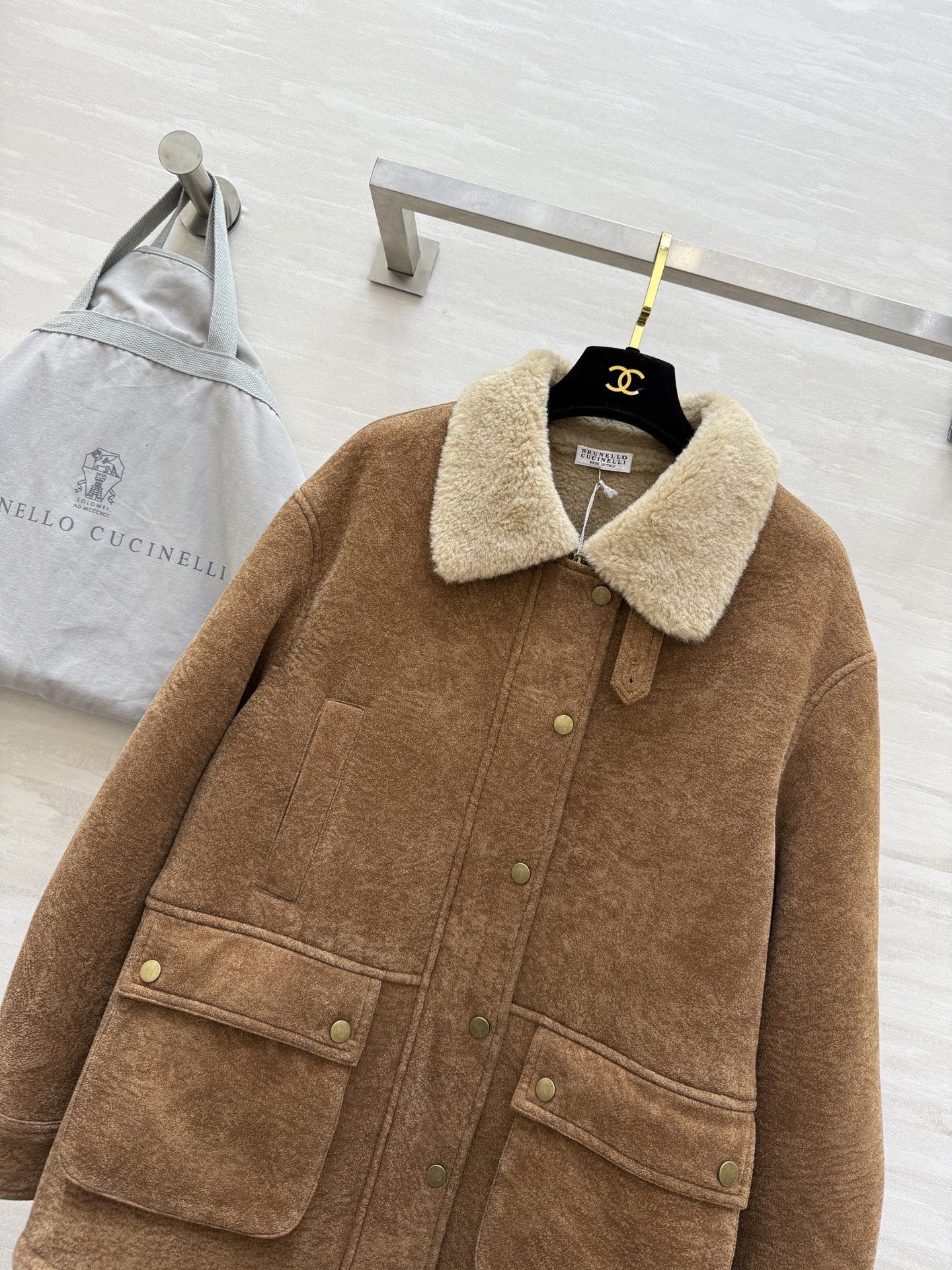 #Brunello Cucinell♡环保皮毛一体夹克外套 复古时髦 高品质定制 现货首发size：S/