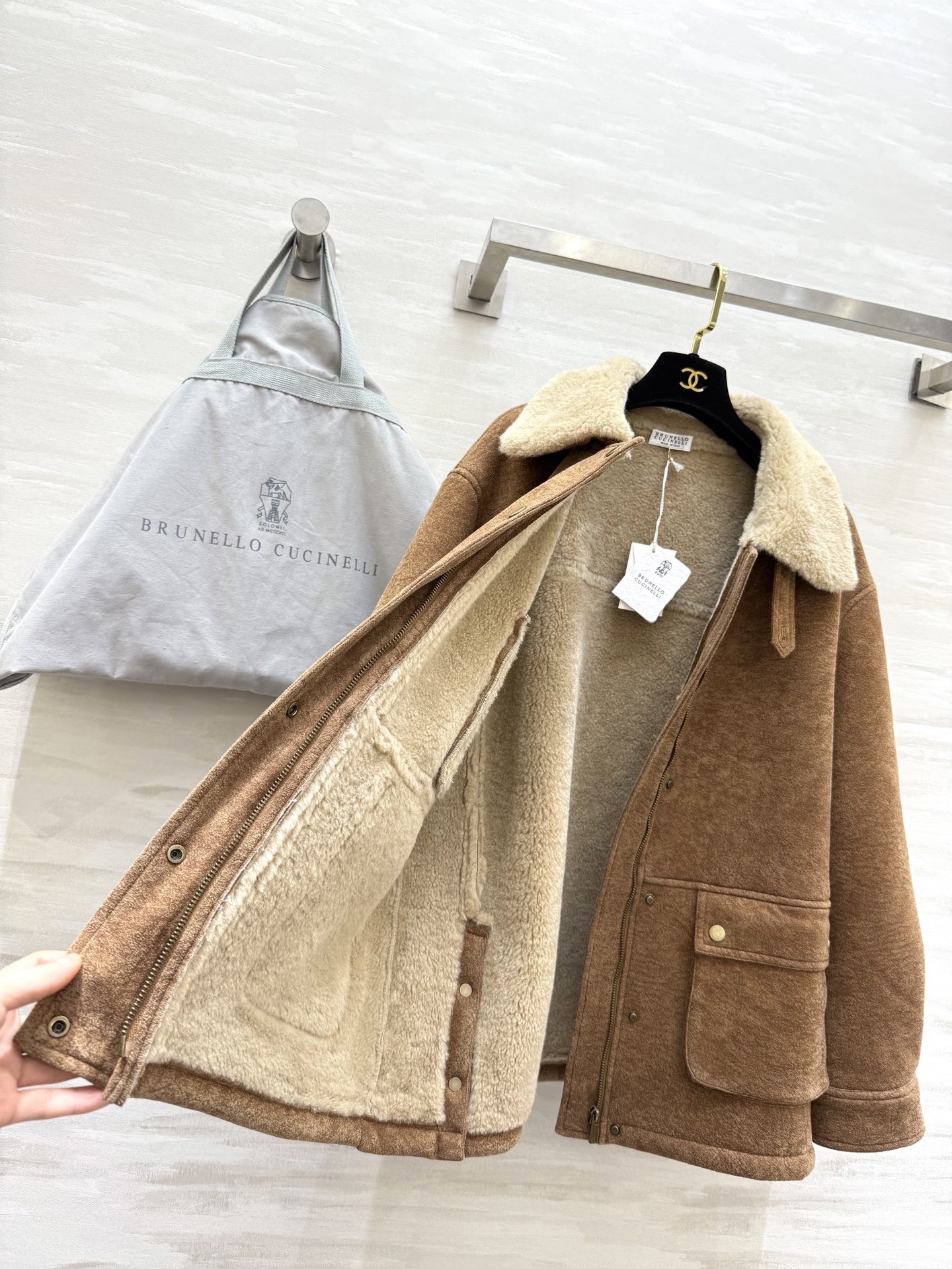 #Brunello Cucinell♡环保皮毛一体夹克外套 复古时髦 高品质定制 现货首发size：S/