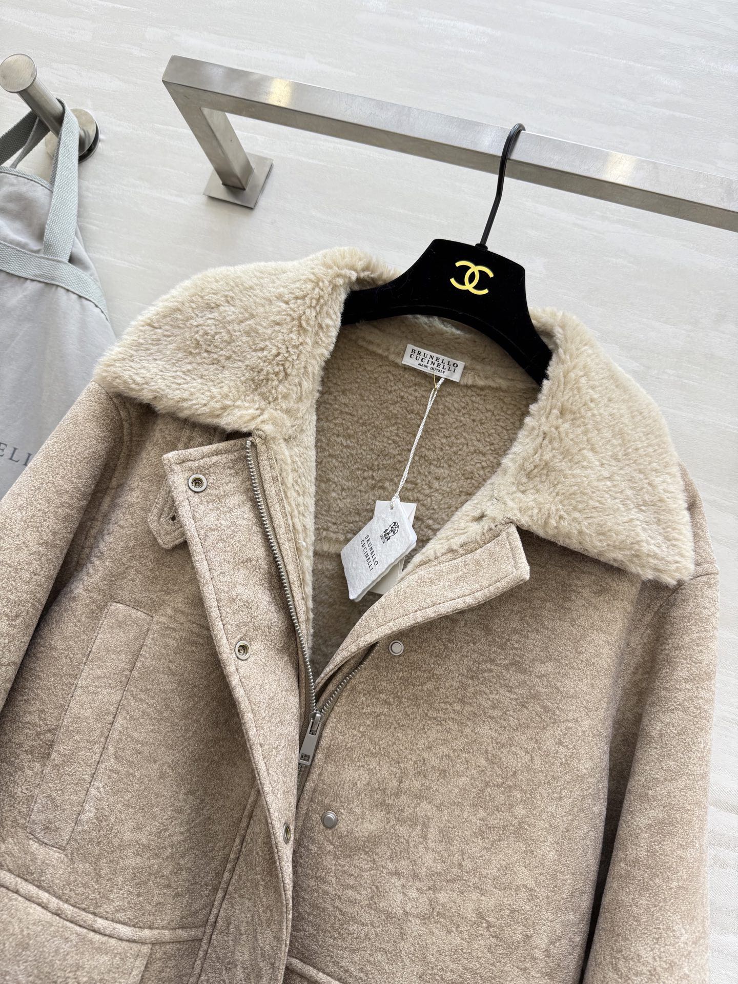 #Brunello Cucinell♡环保皮毛一体夹克外套 复古时髦 高品质定制 现货首发size：S/