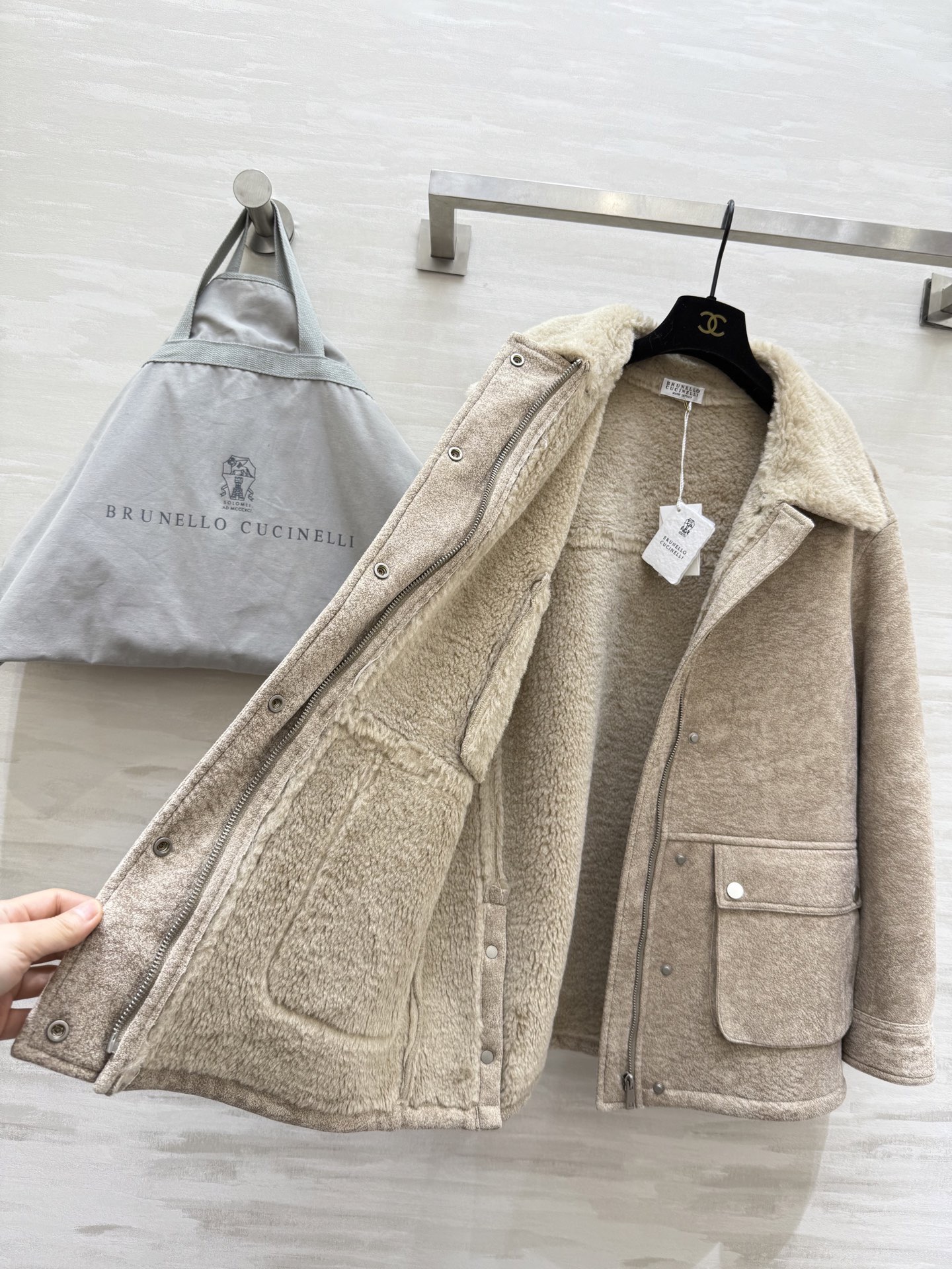 #Brunello Cucinell♡环保皮毛一体夹克外套 复古时髦 高品质定制 现货首发size：S/