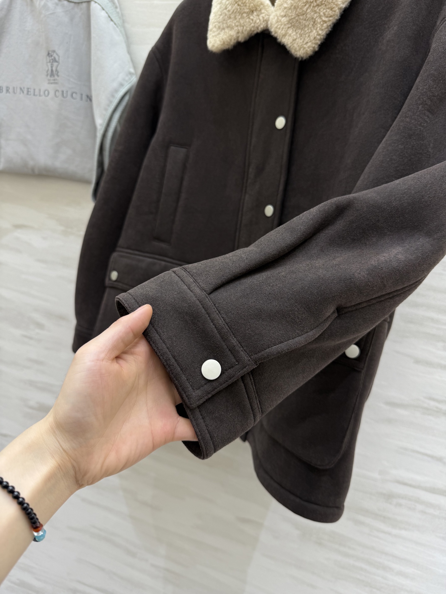 #Brunello Cucinell♡环保皮毛一体夹克外套 复古时髦 高品质定制 现货首发size：S/