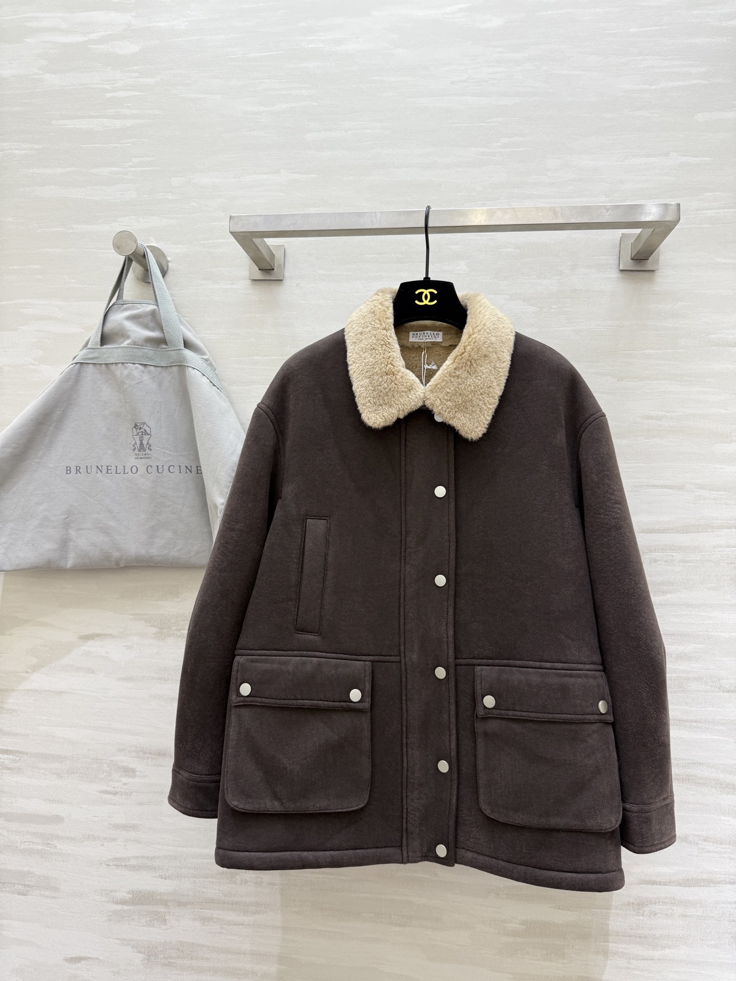 #Brunello Cucinell♡环保皮毛一体夹克外套 复古时髦 高品质定制 现货首发size：S/