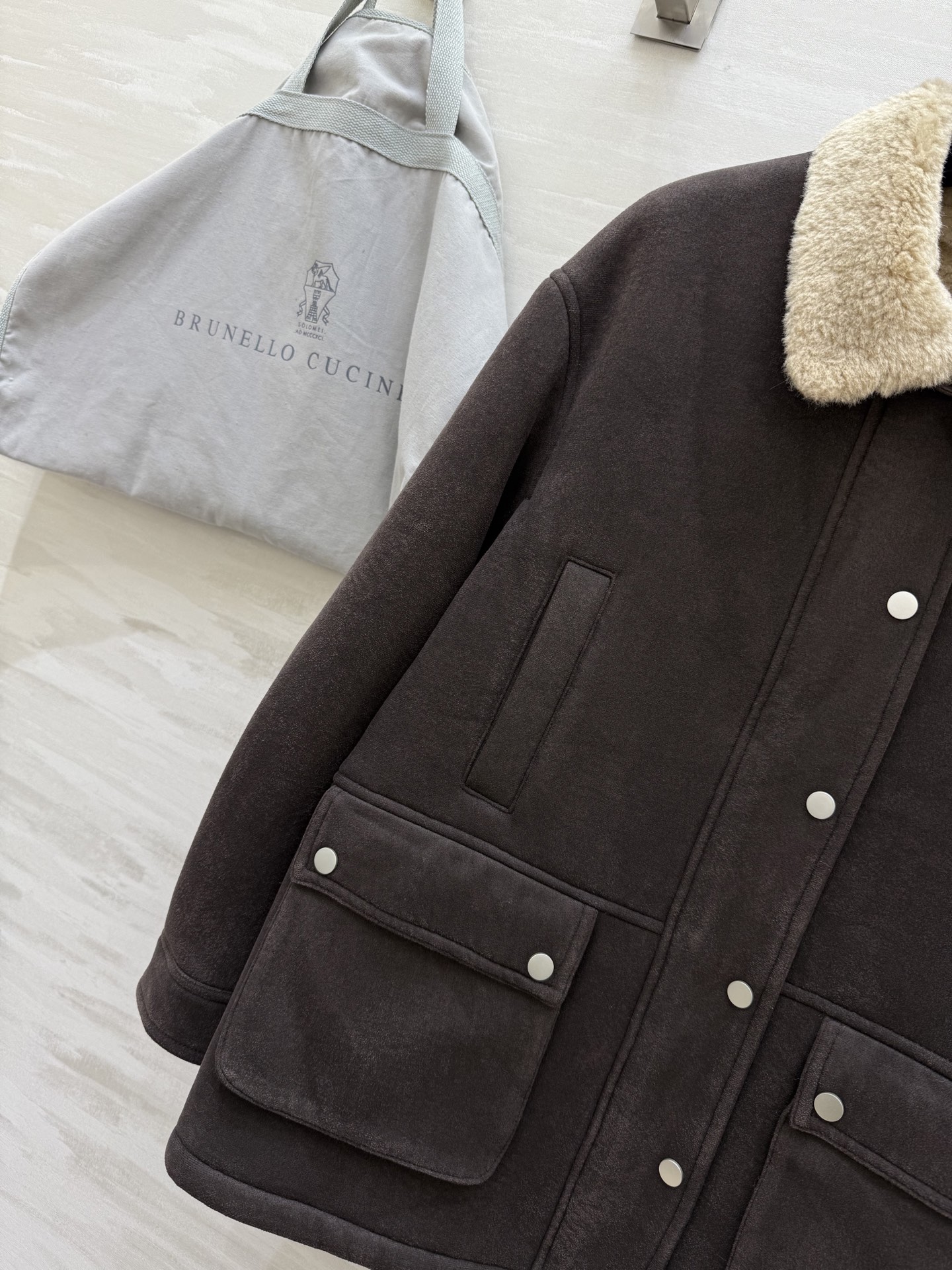 #Brunello Cucinell♡环保皮毛一体夹克外套 复古时髦 高品质定制 现货首发size：S/