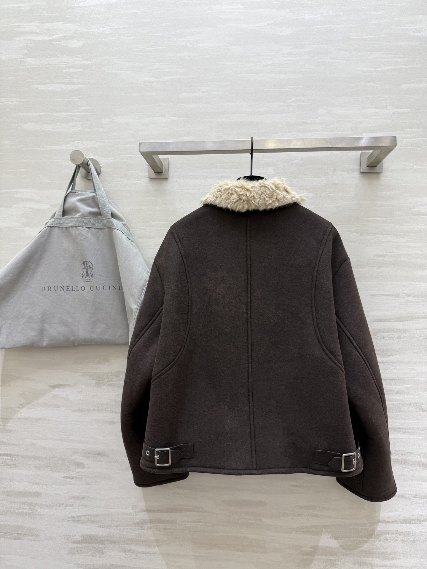 Brunello Cucinell♡羊羔毛麂皮翻领夹克外套 新贵老钱风 高品质定制 现货首发size：S