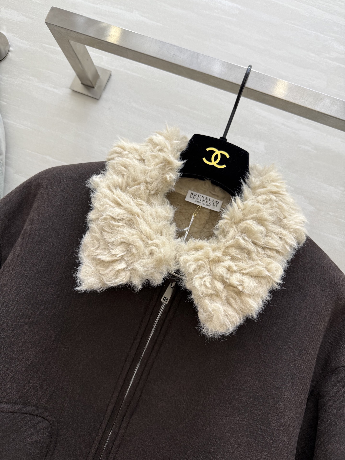 Brunello Cucinell♡羊羔毛麂皮翻领夹克外套 新贵老钱风 高品质定制 现货首发size：S