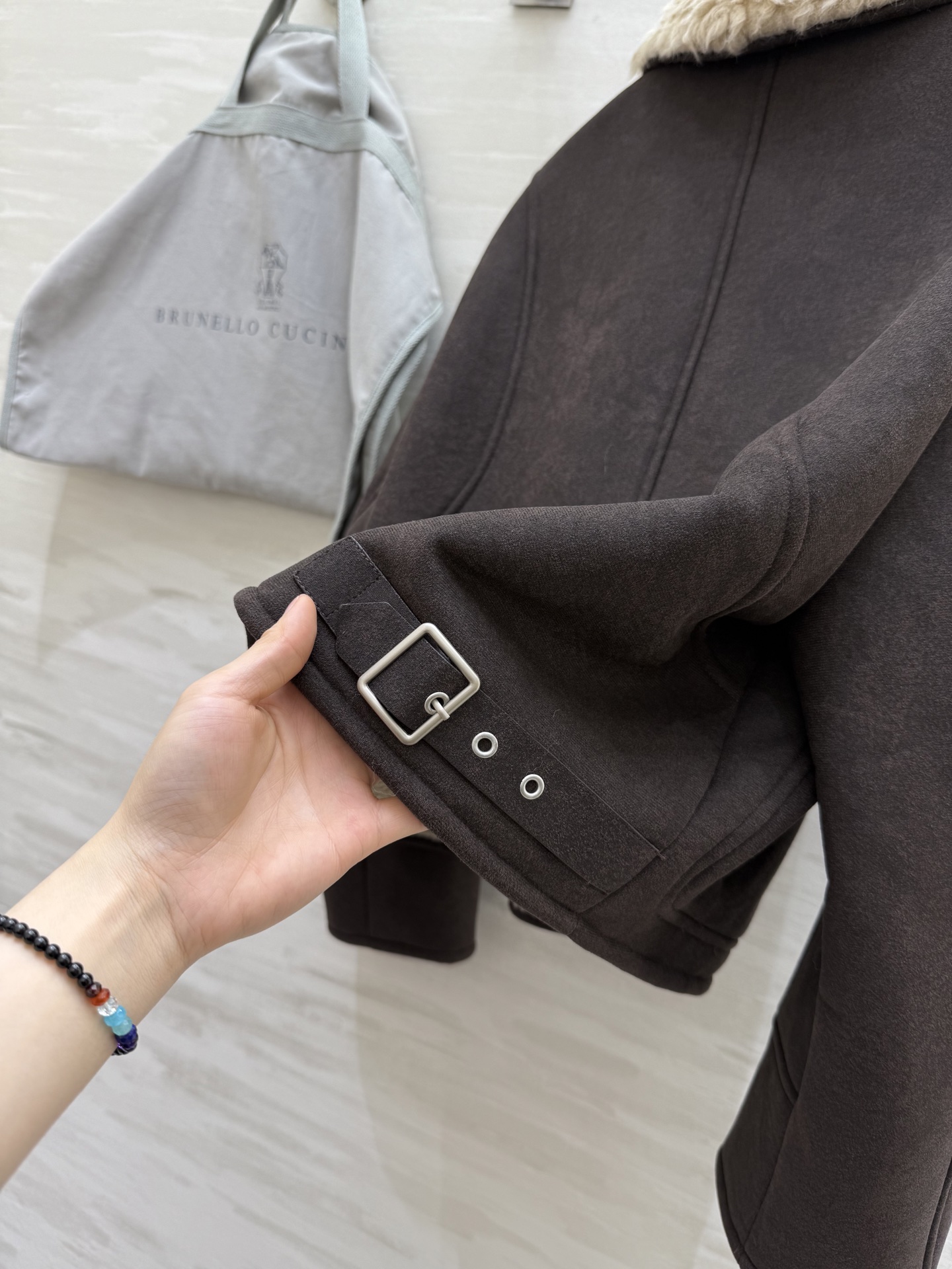 Brunello Cucinell♡羊羔毛麂皮翻领夹克外套 新贵老钱风 高品质定制 现货首发size：S