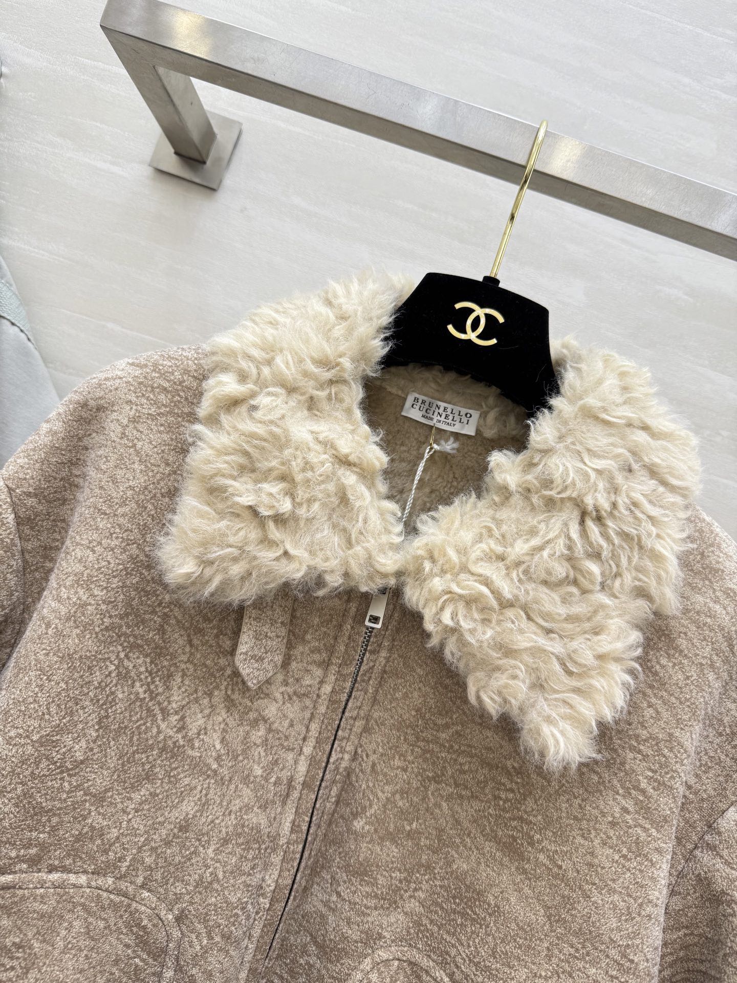 Brunello Cucinell♡羊羔毛麂皮翻领夹克外套 新贵老钱风 高品质定制 现货首发size：S