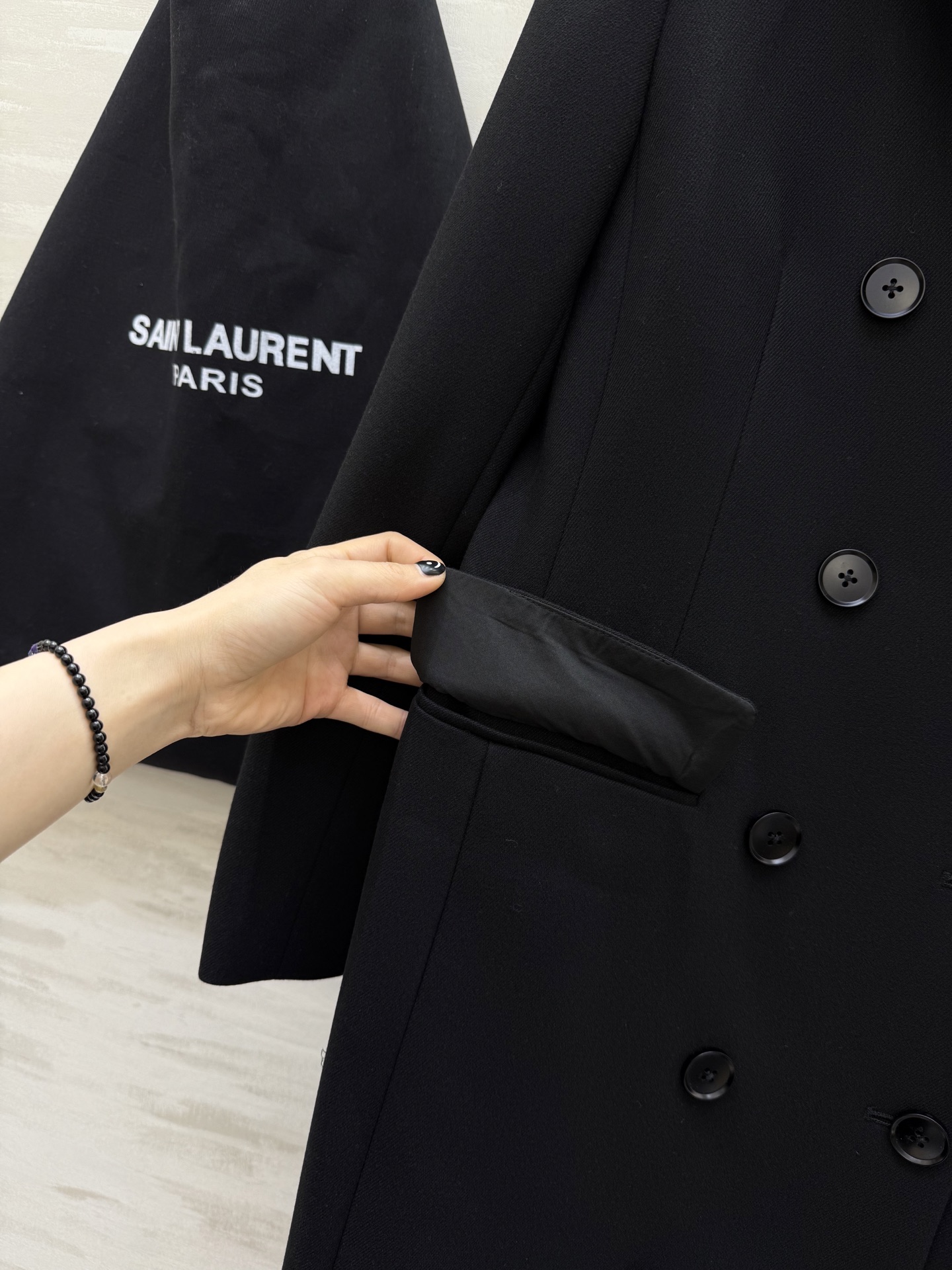 #ysl²⁶新款 双排扣西装式大衣 高品质定制 现货首发size：S/M/L/XL（s码肩宽：40，胸围