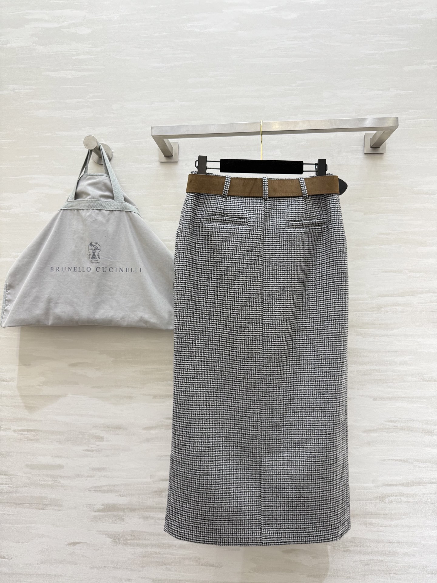 #Brunello Cucinell♡²⁶新款 羊毛格纹西装半裙 高品质定制 现货首发size：S/M/