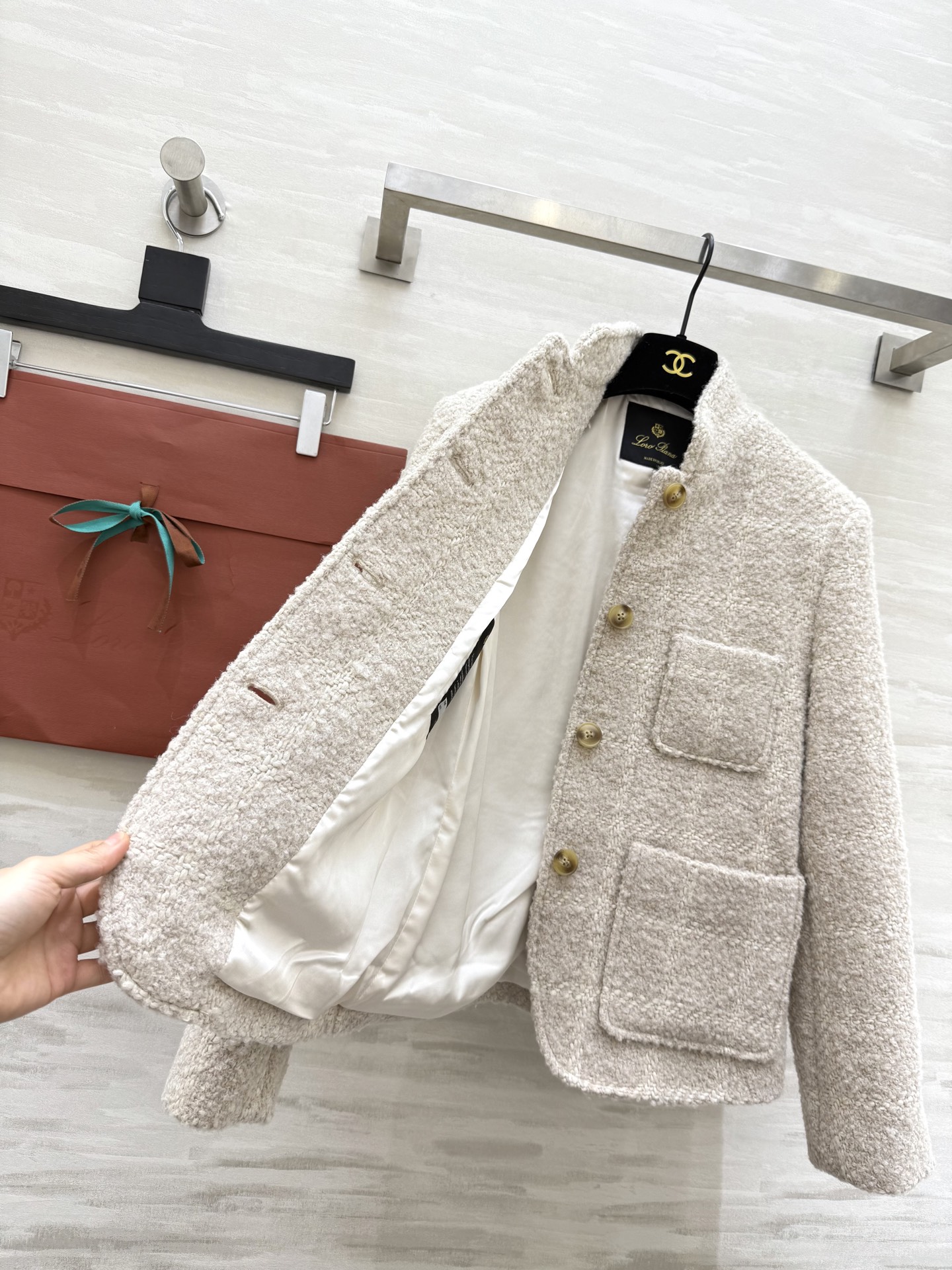 #Loropian♡²⁶新款 羊驼毛混纺粗花呢外套 高品质定制 现货首发size：S/M/L（s码肩宽：