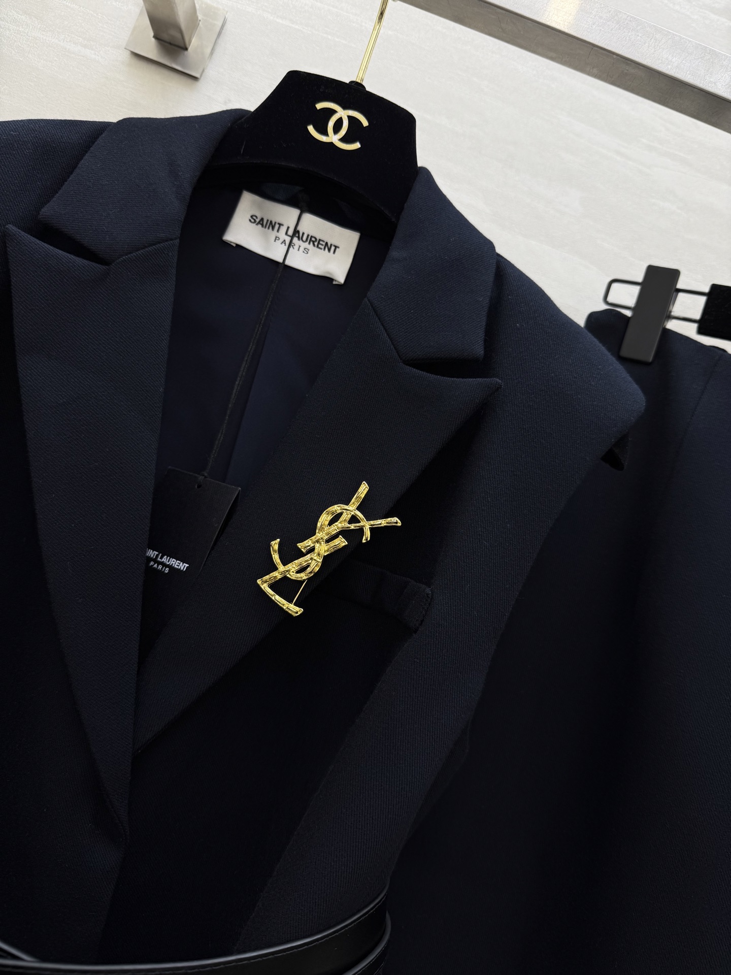 #ysl²⁶新款 马甲式套装裙 配送腰带收腰显瘦 高品质定制 现货首发size：S/M/L/XL（s码胸