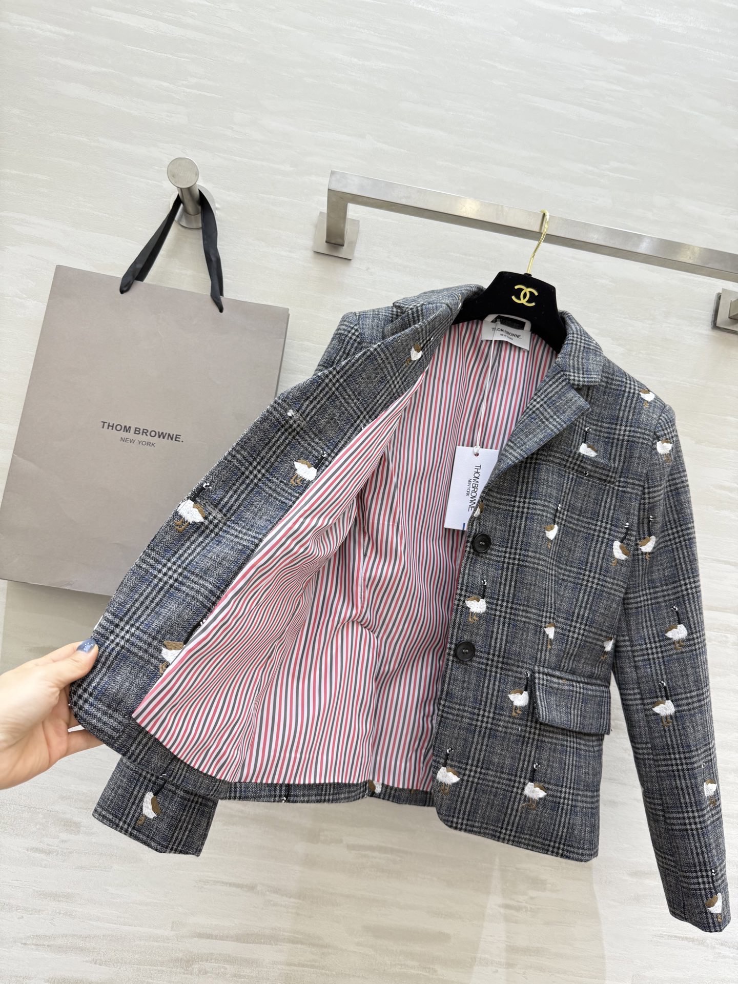 #THOMBROWN♡新款 重工刺绣🪡羊毛西装外套 高品质定制 现货首发size：S/M/L（s码胸围：