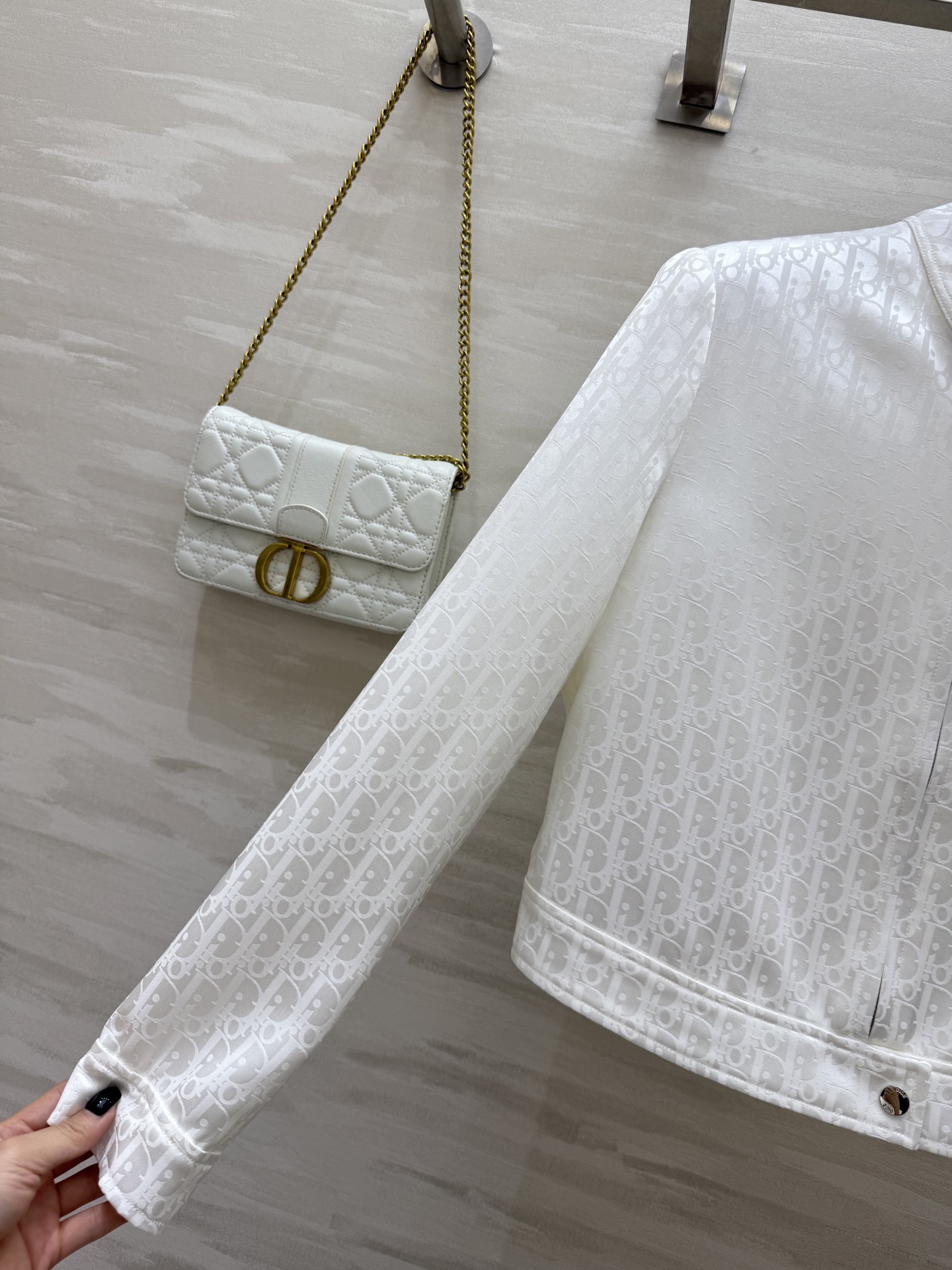 #DIO♡提花醋酸夹克外套 时髦高级 定制进口提花醋酸面料 立体剪裁版型 高品质 现货首发size：36