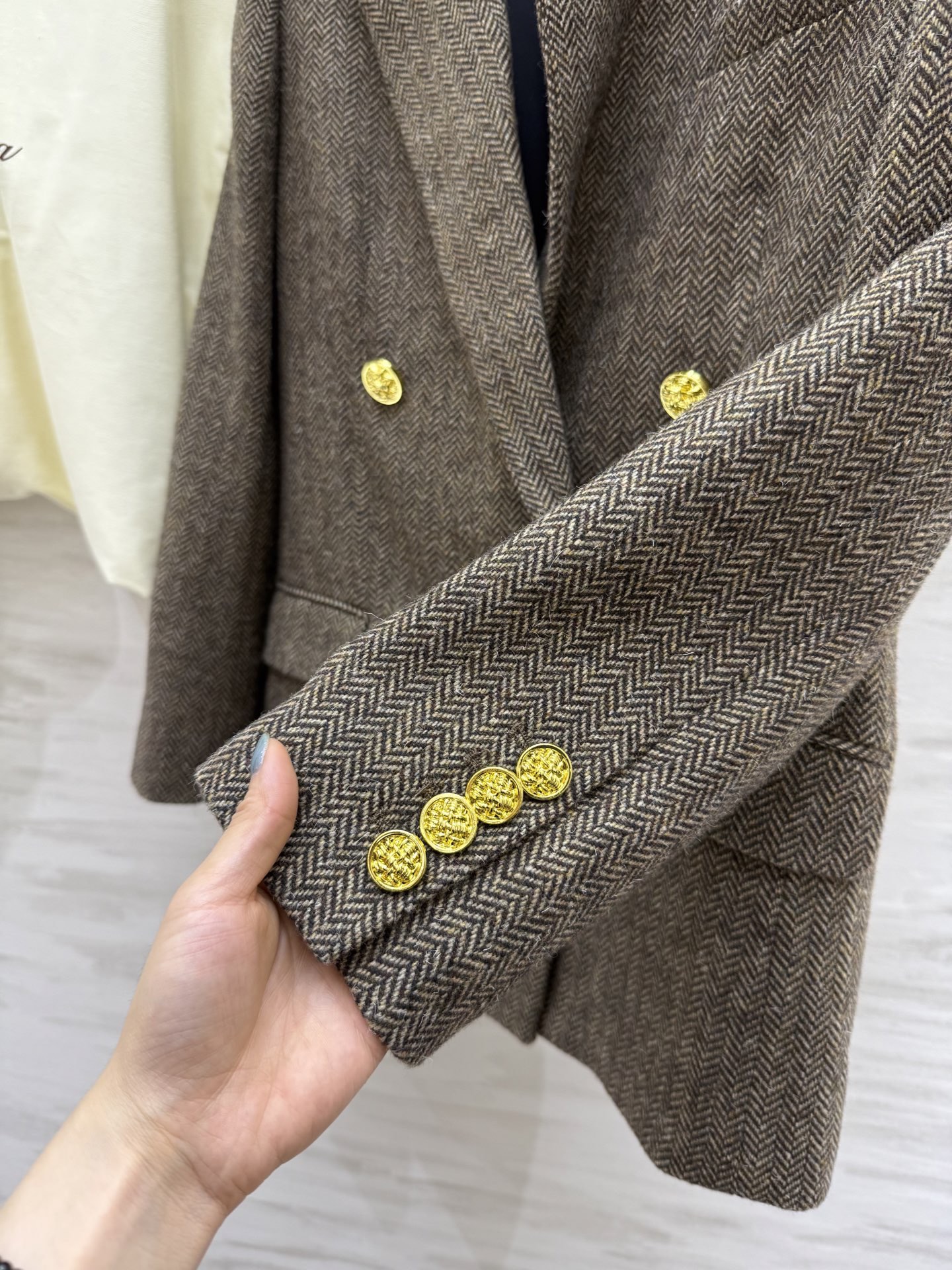 #Loro Pian♡新款 人字纹羊毛西装外套 高品质定制 现货首发size：S/M/L/XL（s码肩宽