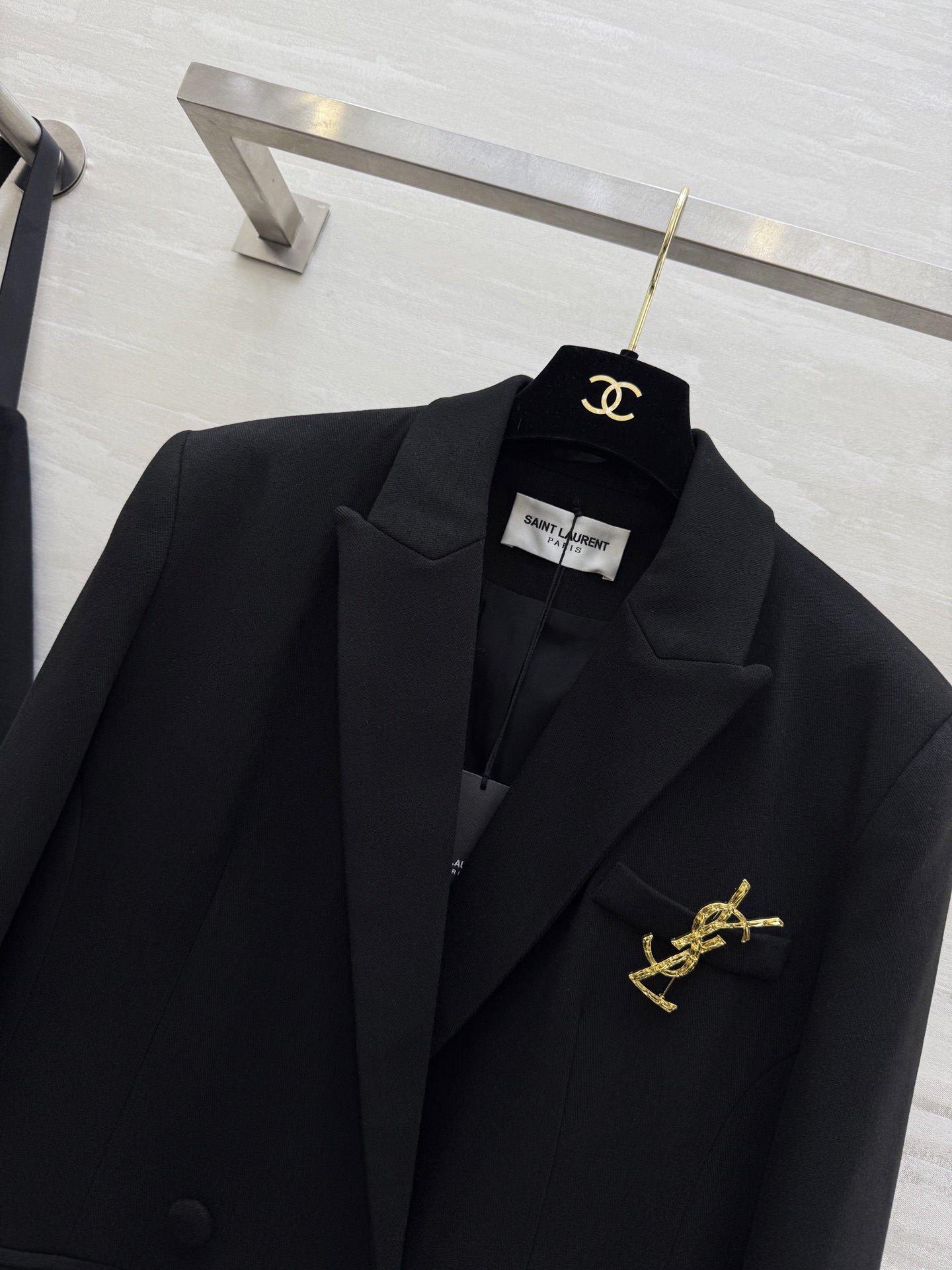 #ysl 双排扣长款西装式大衣 高品质定制 现货首发size：S/M/L/XL（M码肩宽：42，胸围：1