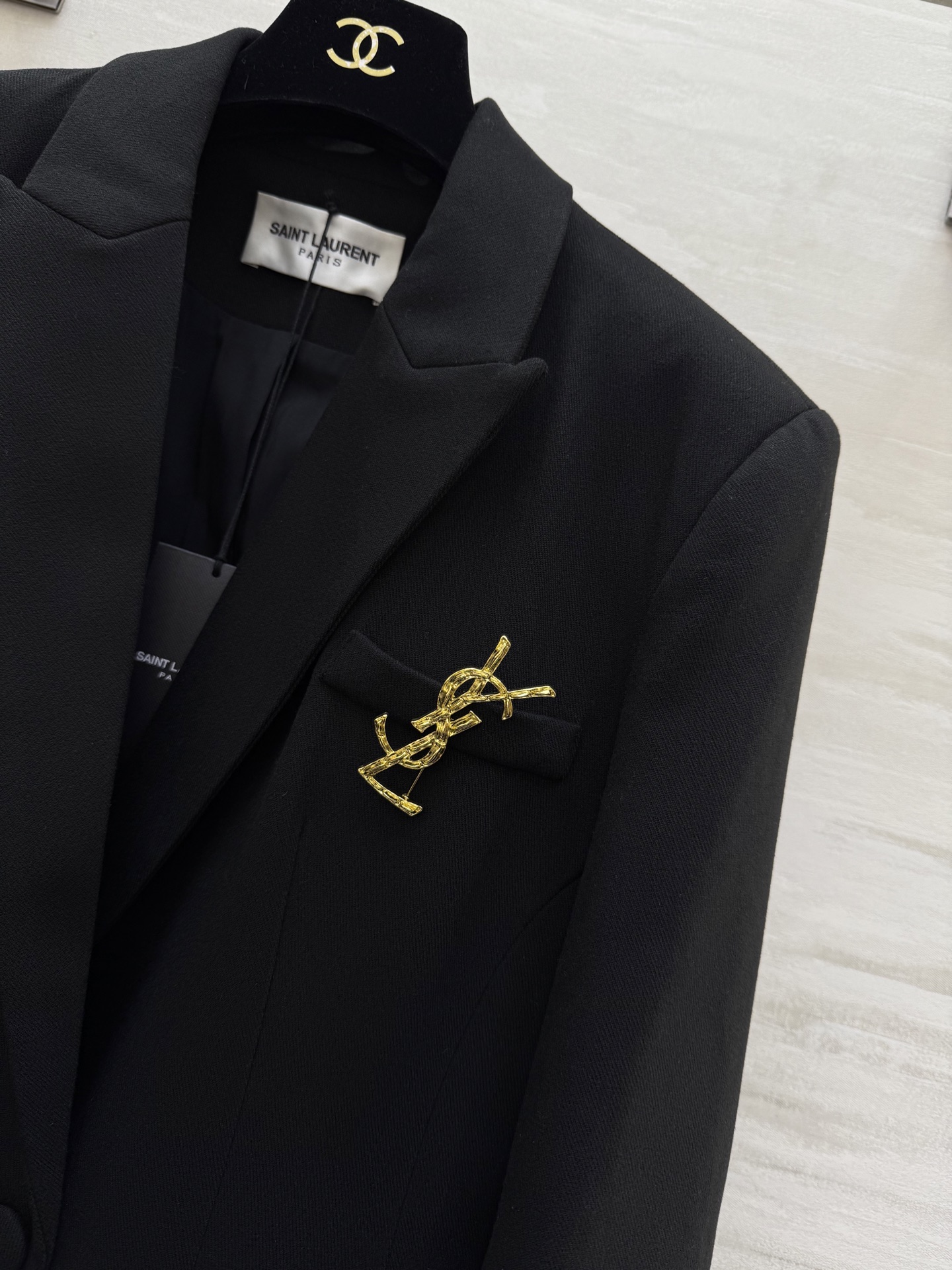 #ysl 双排扣长款西装式大衣 高品质定制 现货首发size：S/M/L/XL（M码肩宽：42，胸围：1