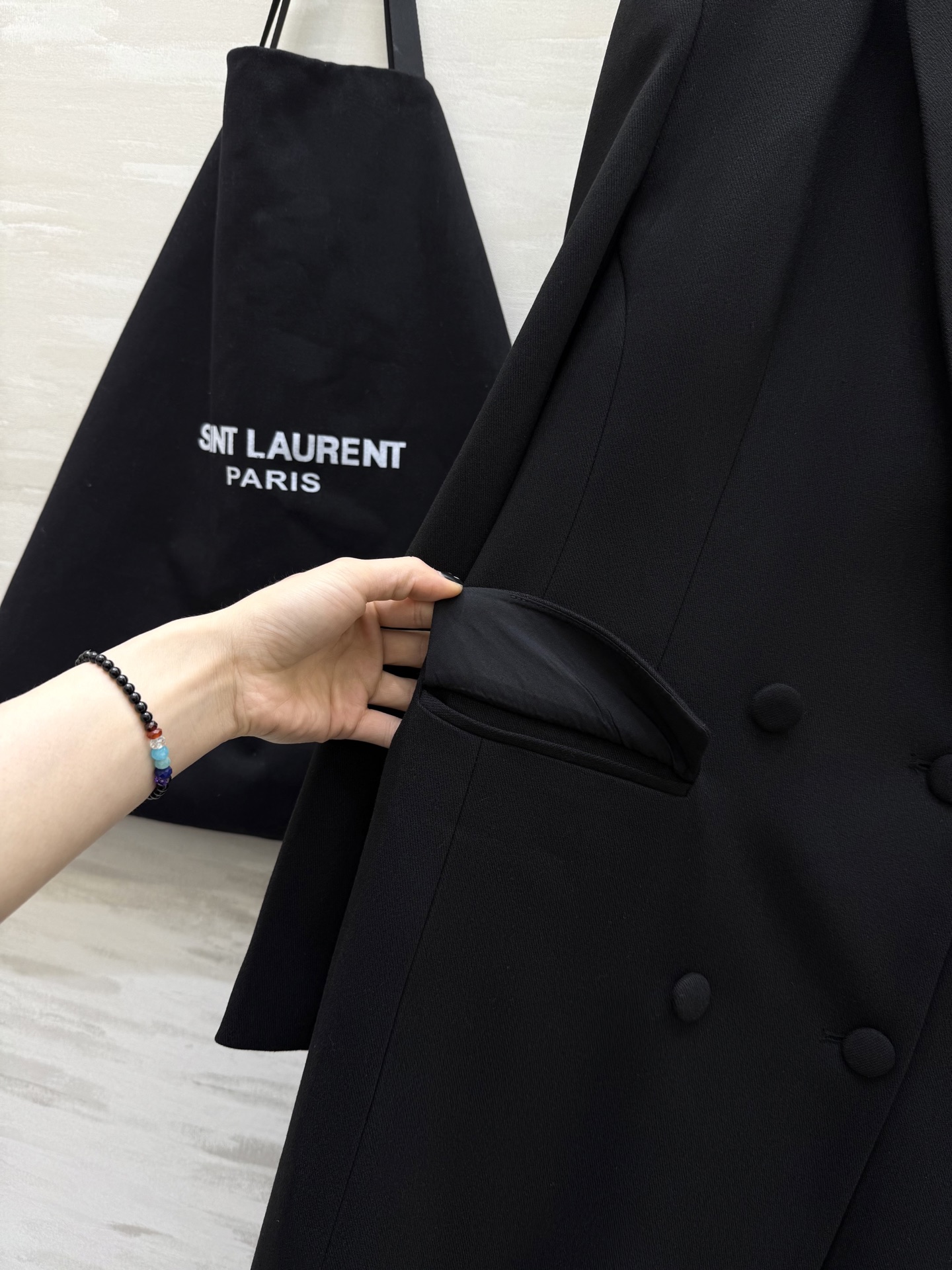 #ysl 双排扣长款西装式大衣 高品质定制 现货首发size：S/M/L/XL（M码肩宽：42，胸围：1