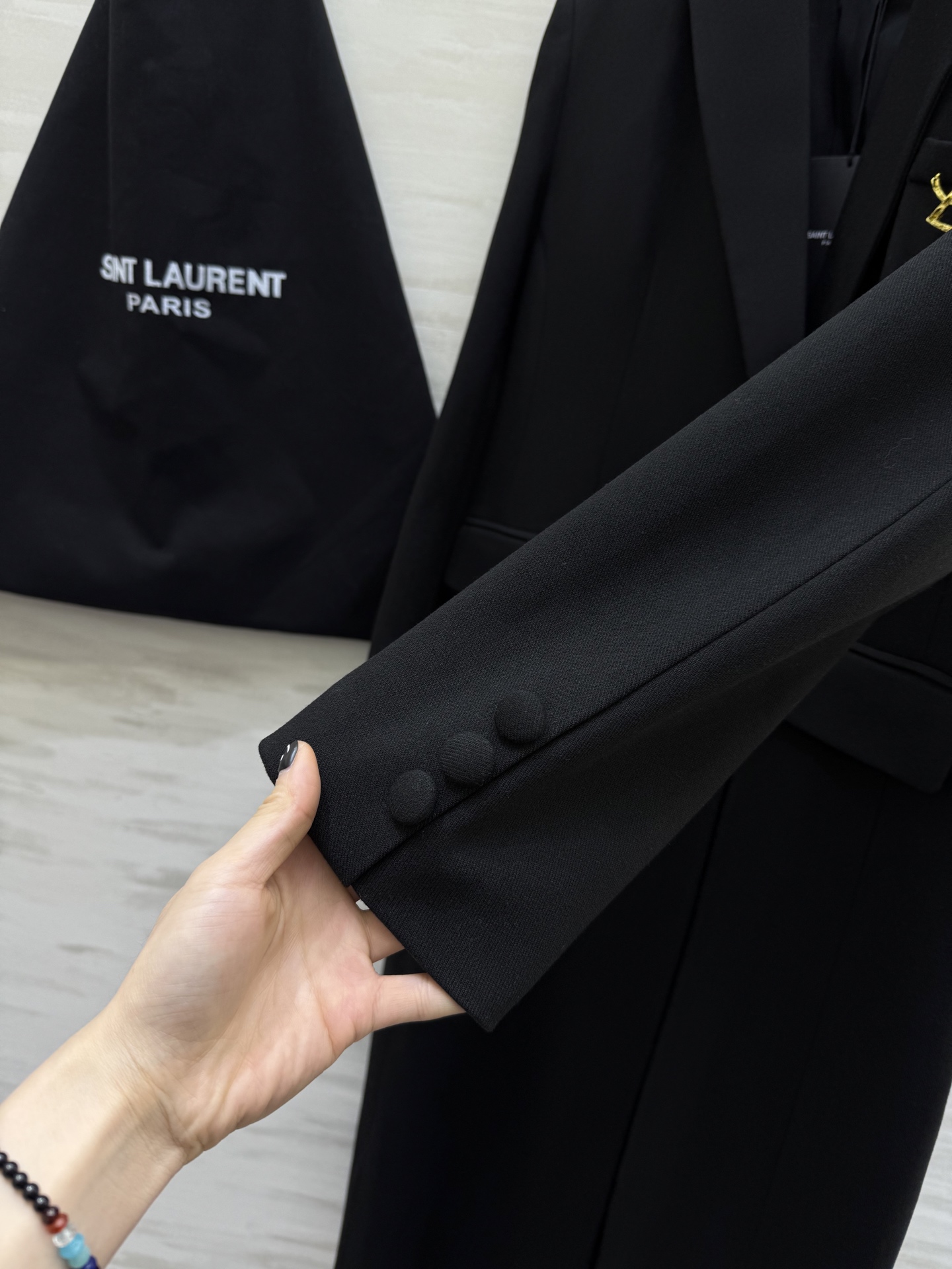 #ysl 双排扣长款西装式大衣 高品质定制 现货首发size：S/M/L/XL（M码肩宽：42，胸围：1