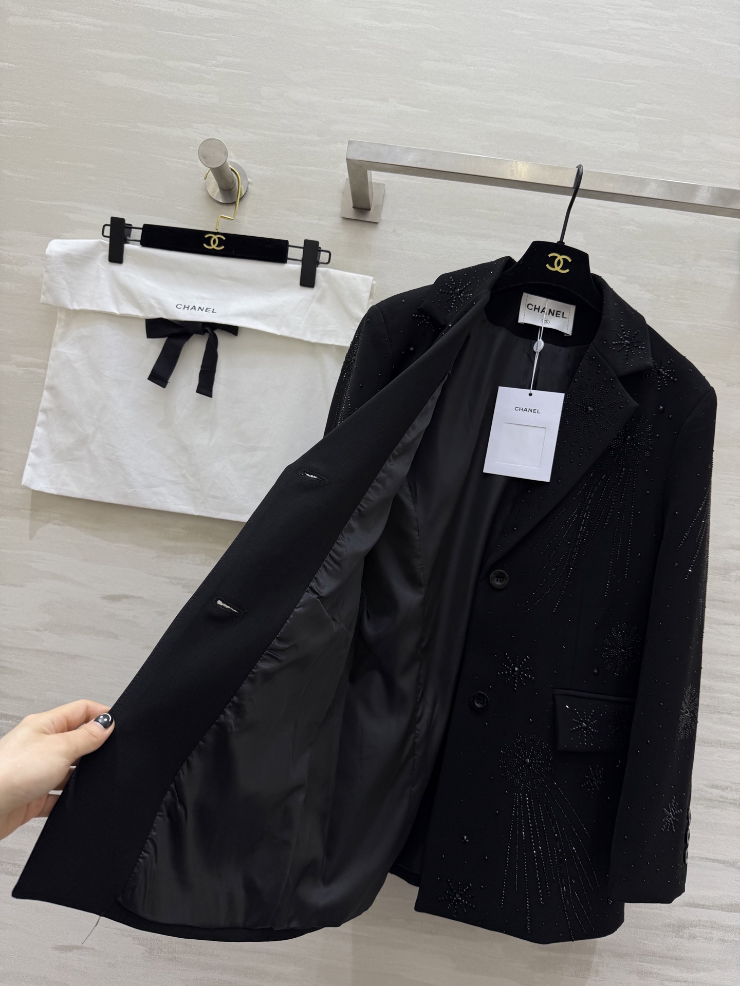 #Chane♡²⁶新款 满天星西装外套 高品质定制 现货首发size：S/M/L/XL（M码肩宽：42，