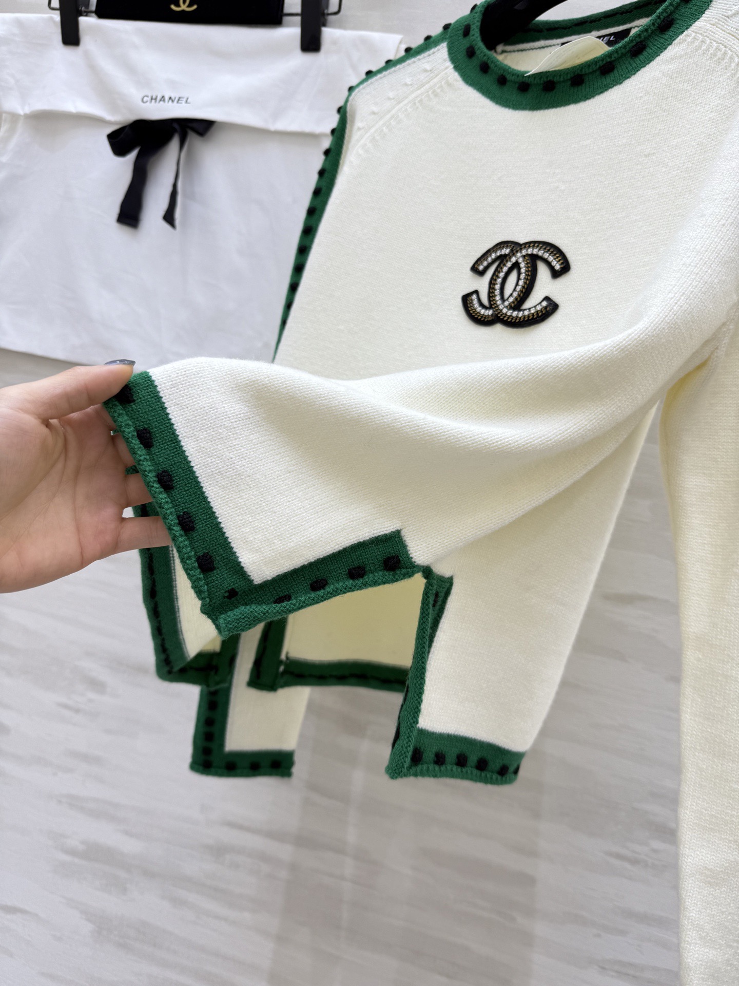 #Chane♡新款 中古系列 撞色羊毛上衣 高品质定制 现货首发size：36/38/40（38码胸围：