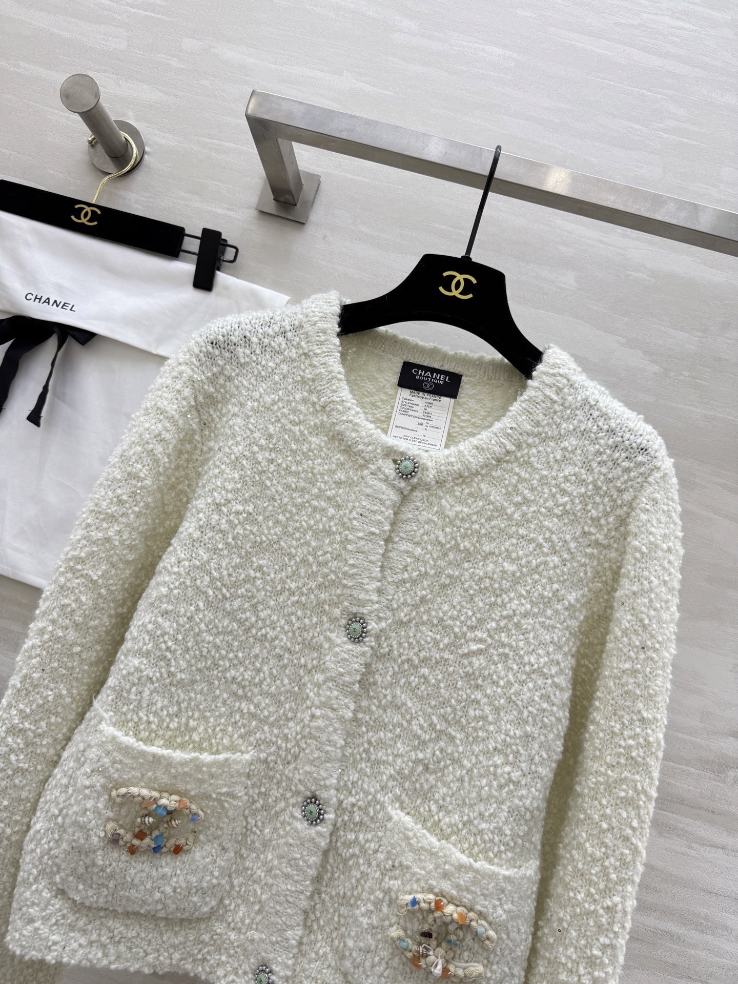 #Chane♡²⁵秋冬新款 羊毛亮片开衫外套 定制亮片纱线BulingBuling美爆了！高品质定制 现