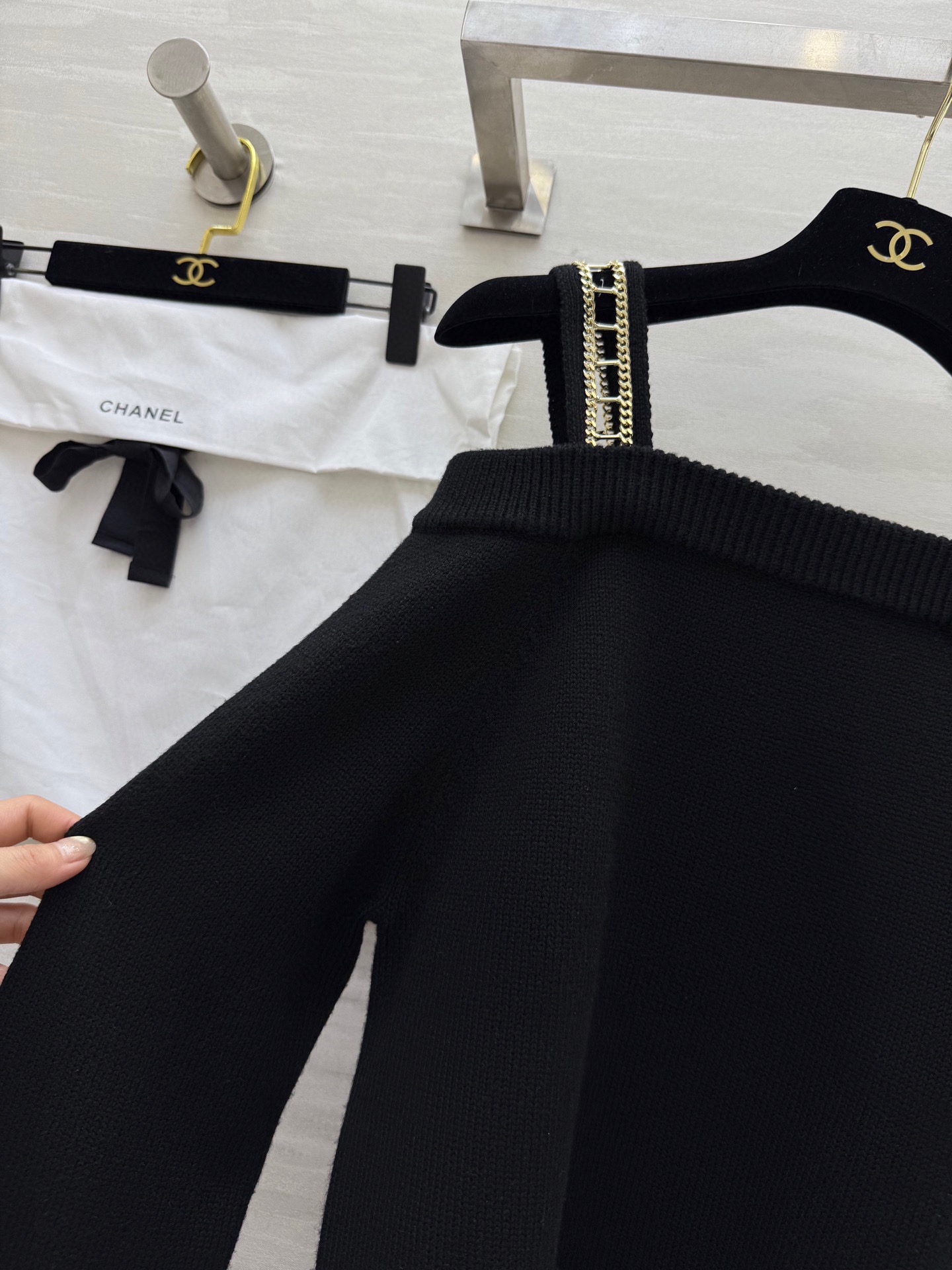 #Chane♡新款 中古系列 羊绒链条吊带毛衫 高品质定制 现货首发size：36/38/40（38码胸