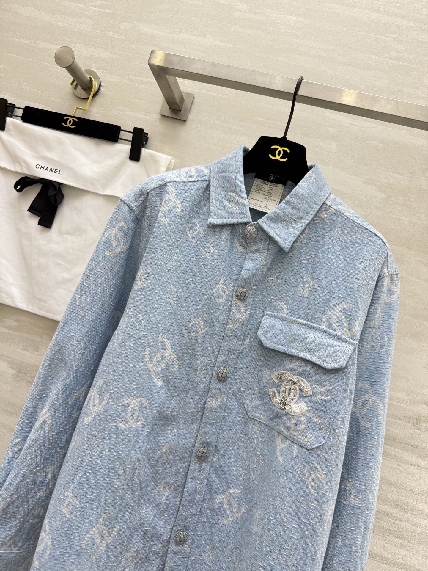 #Chane♡新款 牛仔衬衣 高品质定制 现货首发size：36/38/40（36码肩宽：45，胸围：1