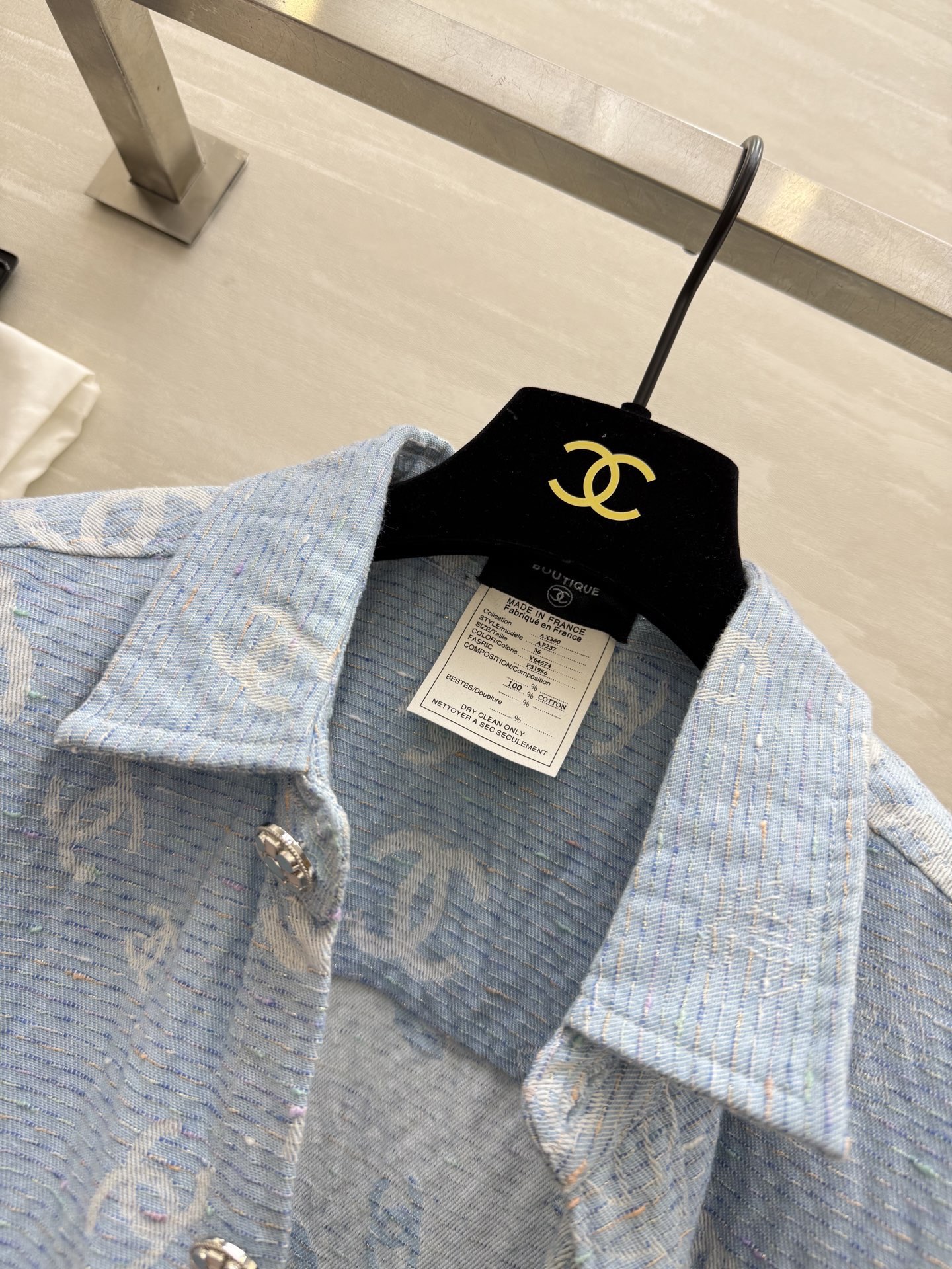 #Chane♡新款 牛仔衬衣 高品质定制 现货首发size：36/38/40（36码肩宽：45，胸围：1