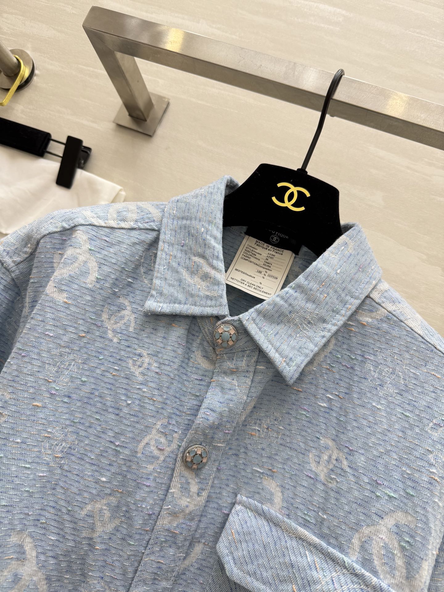 #Chane♡新款 牛仔衬衣 高品质定制 现货首发size：36/38/40（36码肩宽：45，胸围：1