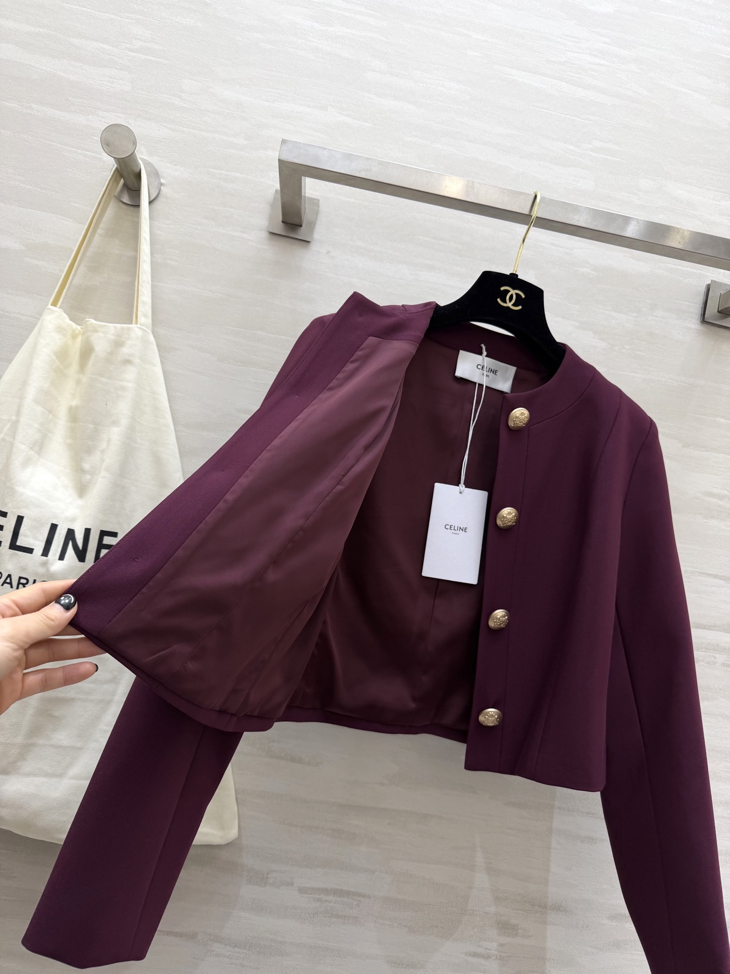 #Celin♡²⁶早春新款 双排金扣外套 高品质定制 现货首发size：S/M/L/XL（s码肩宽：38