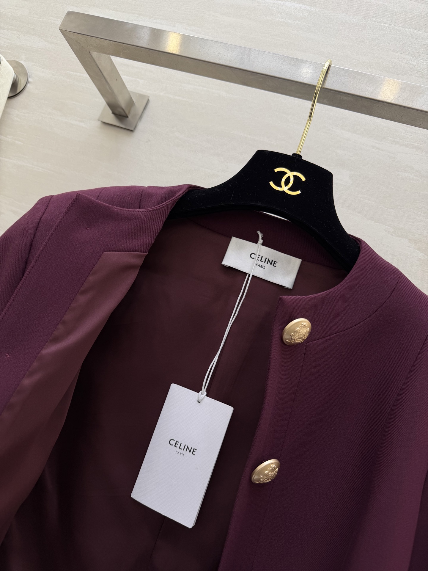 #Celin♡²⁶早春新款 双排金扣外套 高品质定制 现货首发size：S/M/L/XL（s码肩宽：38