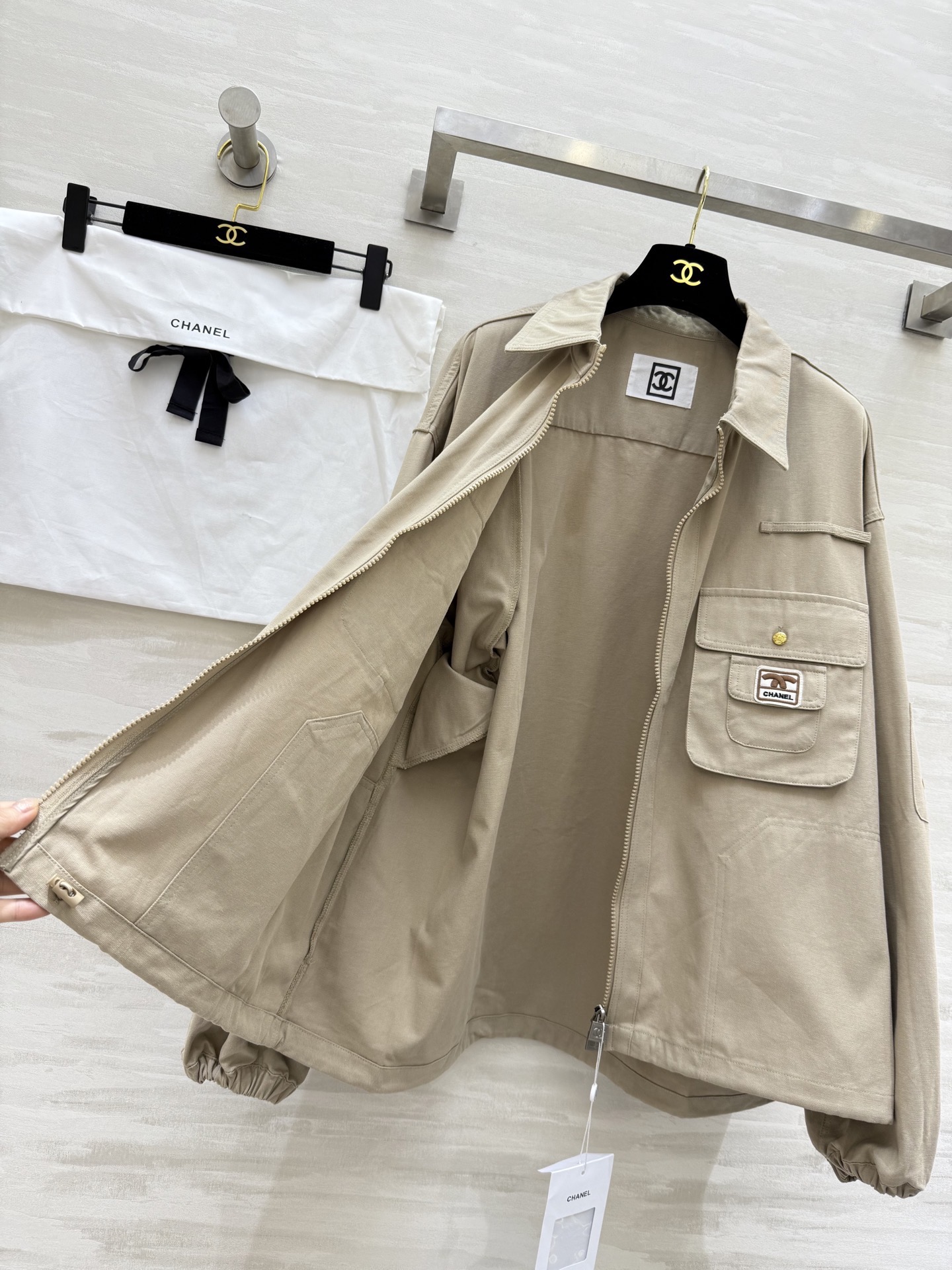 #Chane♡新款 中古系列 翻领口袋外套 高品质定制 现货首发size：36/38/40（36码肩宽：