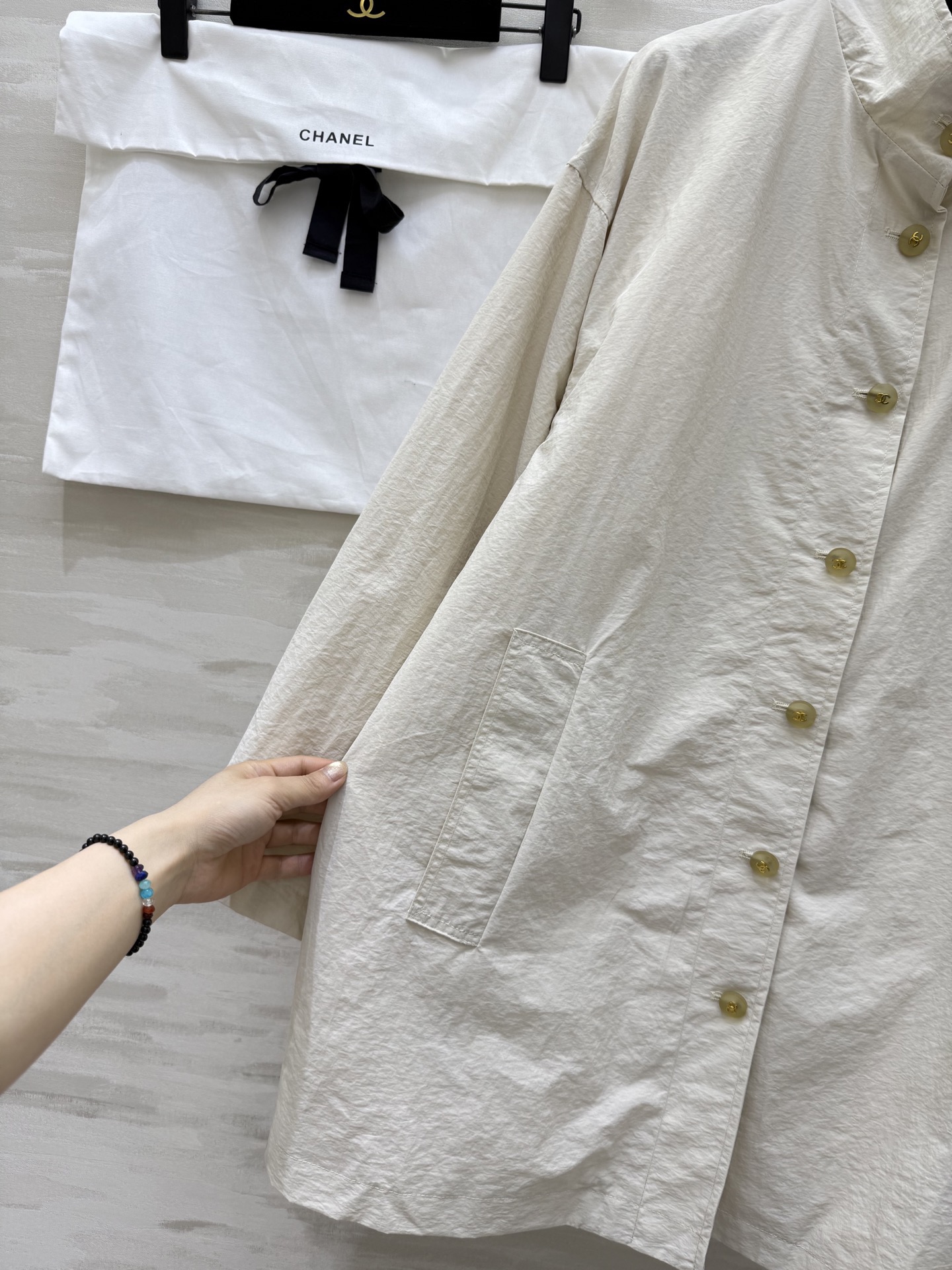 #Chane♡新款 中古系列中长款外套 高品质定制 现货首发 配送防尘袋size：36/38/40（36