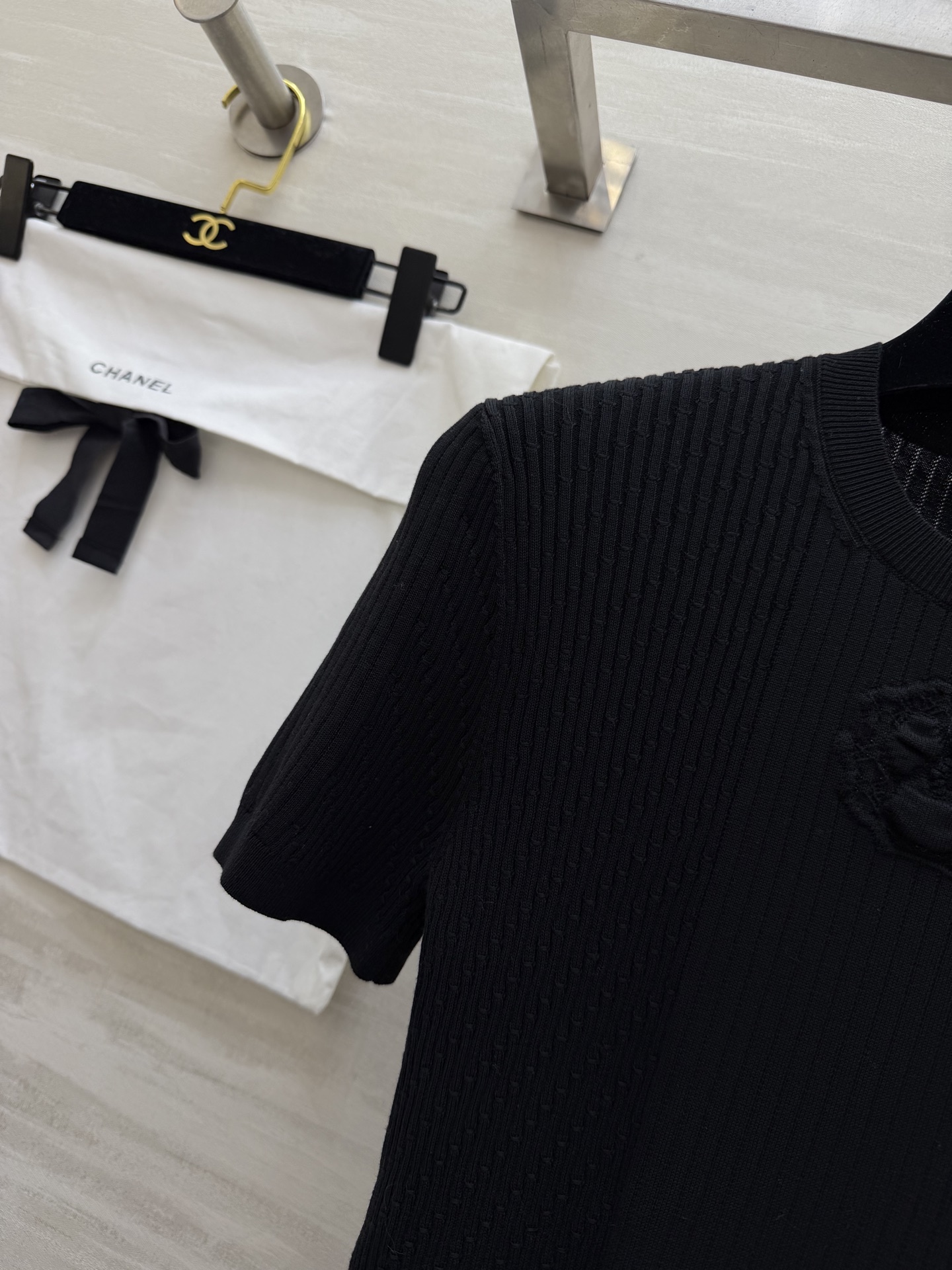 #Chane♡²⁶C 立体山茶花针织短袖上衣 原版开发 高品质定制 现货首发size：36/38/40（