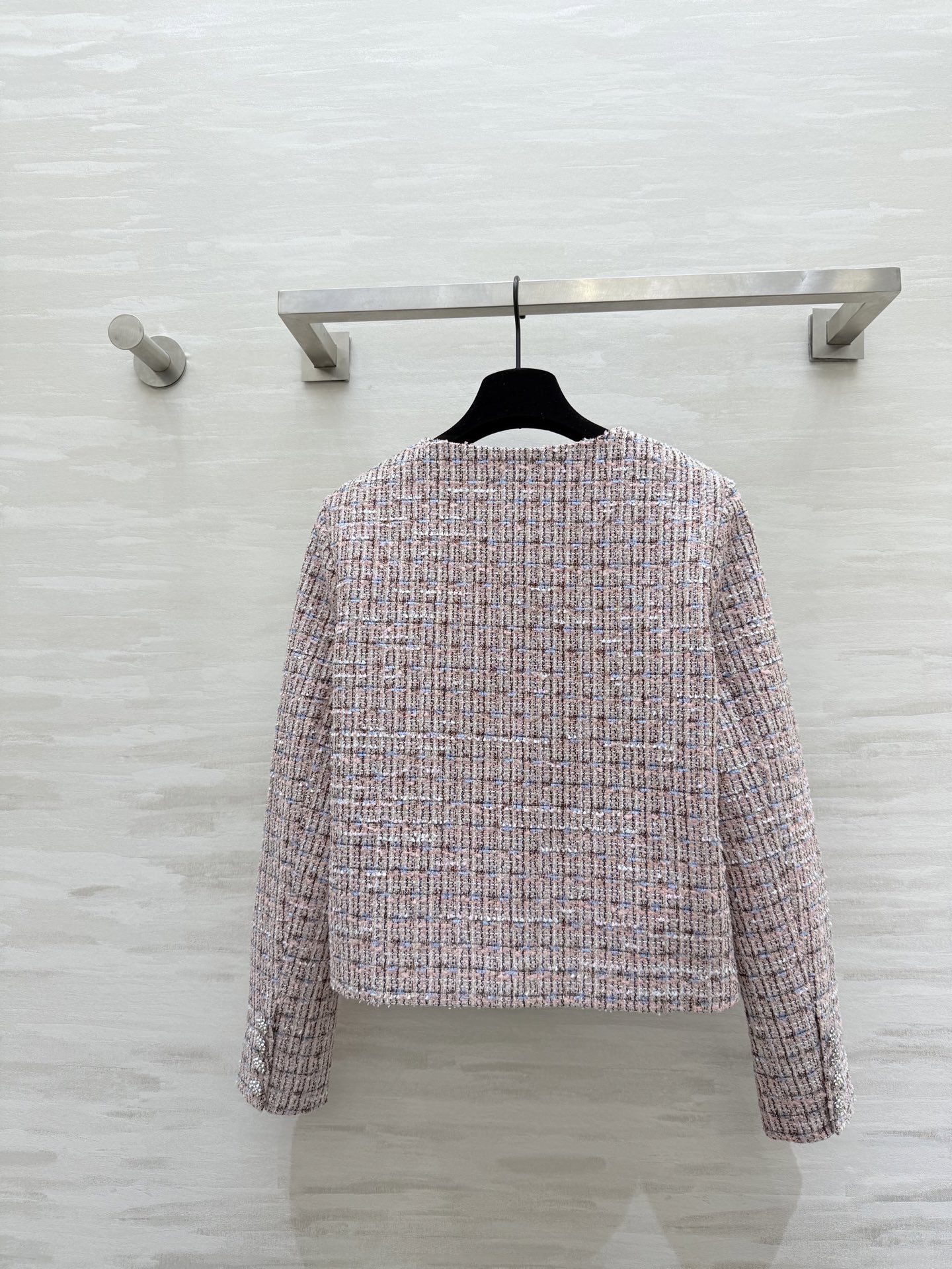 #self-portrai♡新款 重工钻链编织花呢外套 粉色系小香风名媛气质十足 定制面料奢华高级 钻链