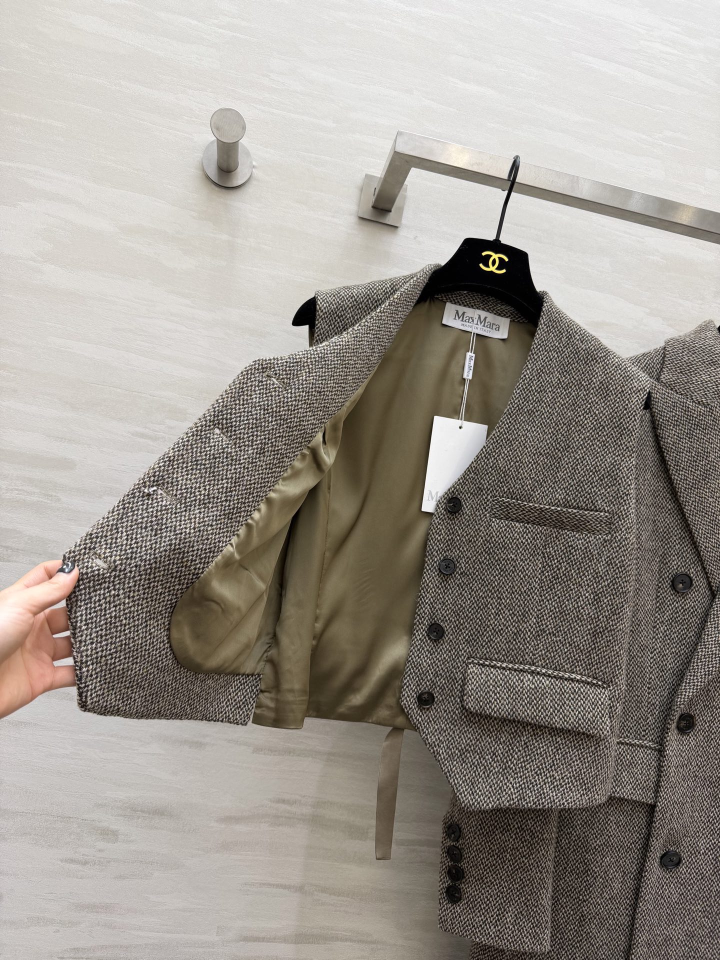 #Maxmar♡²⁶新款 羊毛混纺两件套大衣 马甲➕西装式翻领大衣 摩登时髦 飒爽帅气！高品质定制 现货