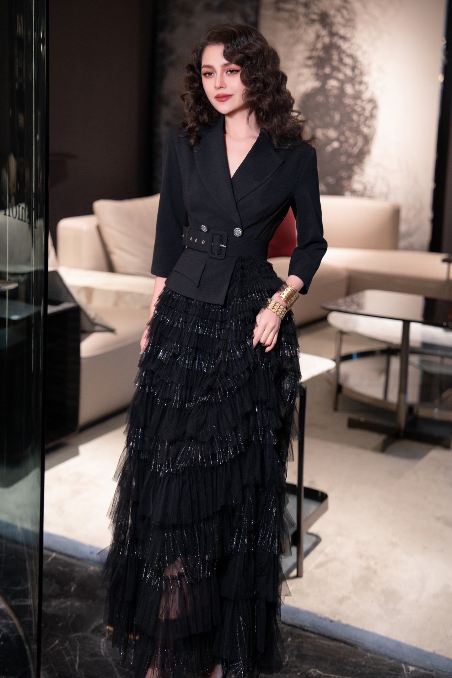 NO:716842,Black is high-end, elegant and slimming,19860909黑色高级优雅又显瘦,,,Women's clothing