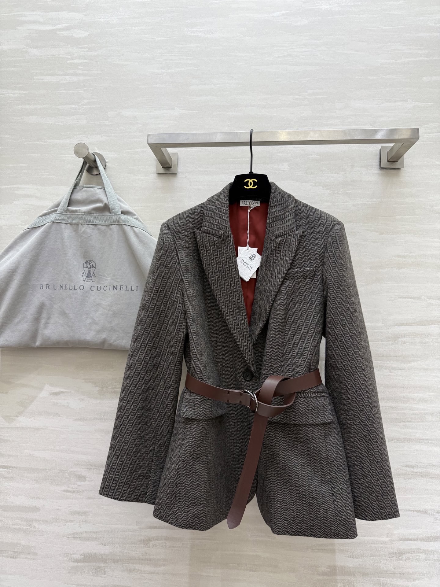 NO:729149,#BC New Wool Blended Herringbone Pattern Suit Jacket Delivery Belt to Cinch the Waist to Make You Slim High Quality Customized Ready Available First Size S/M/L (S Size Shoulder Width 38, Bust 96, Clothes Length 66),,jackets & coats,business suit,19860909#BC新款 羊毛混纺人字纹西装外套 配送腰带收腰显瘦 高品质定制 现货首发sizeS/M/L（s码肩宽38,胸围96,衣长66）,,jackets & coats,business suit,,Women's clothing
