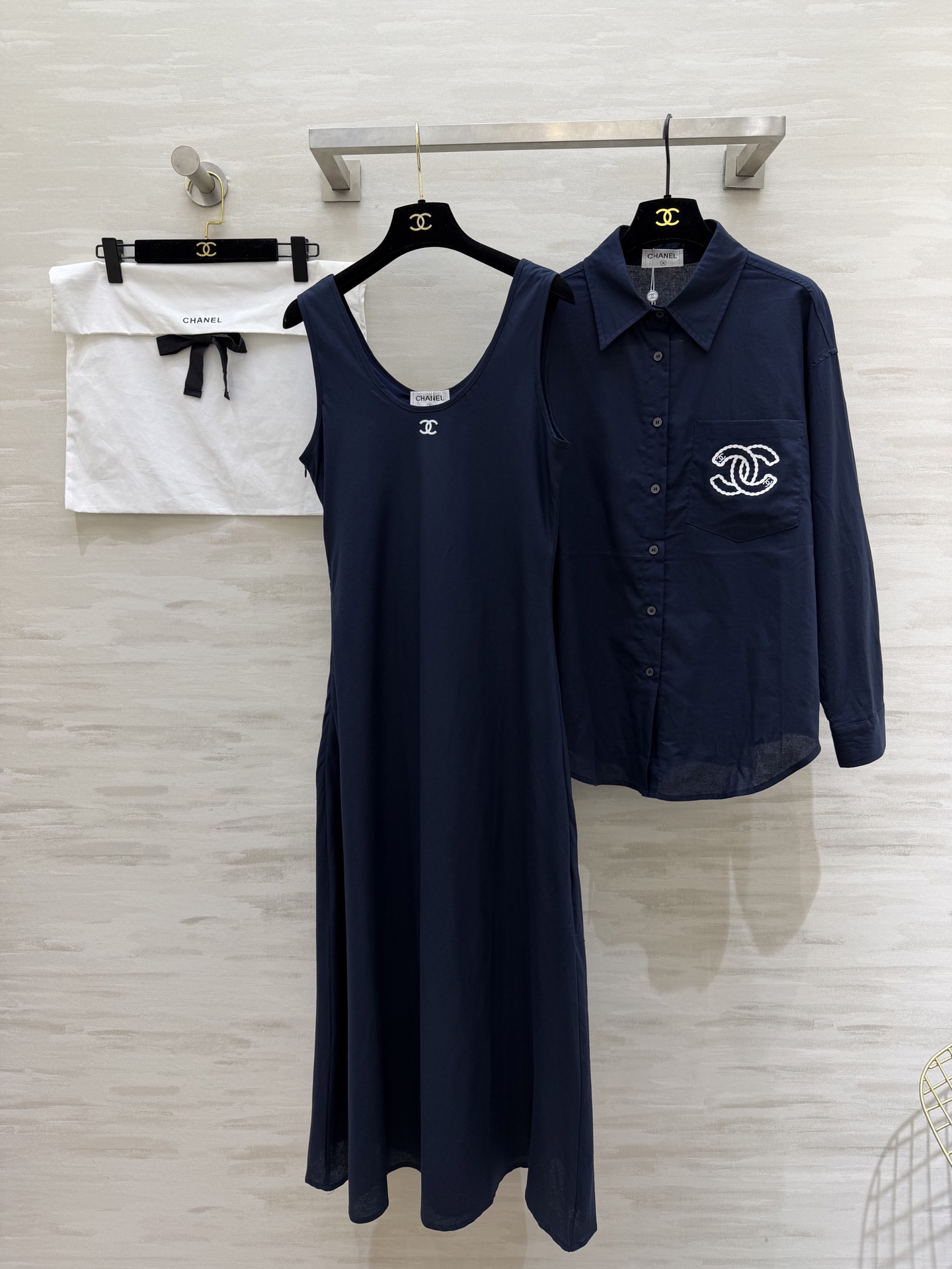 #Chane♡²⁶度假系列⛱️ 翻领棉麻衬衣➕无袖背心裙 高级时髦 定制亚麻质地 高品质 分开发售 si