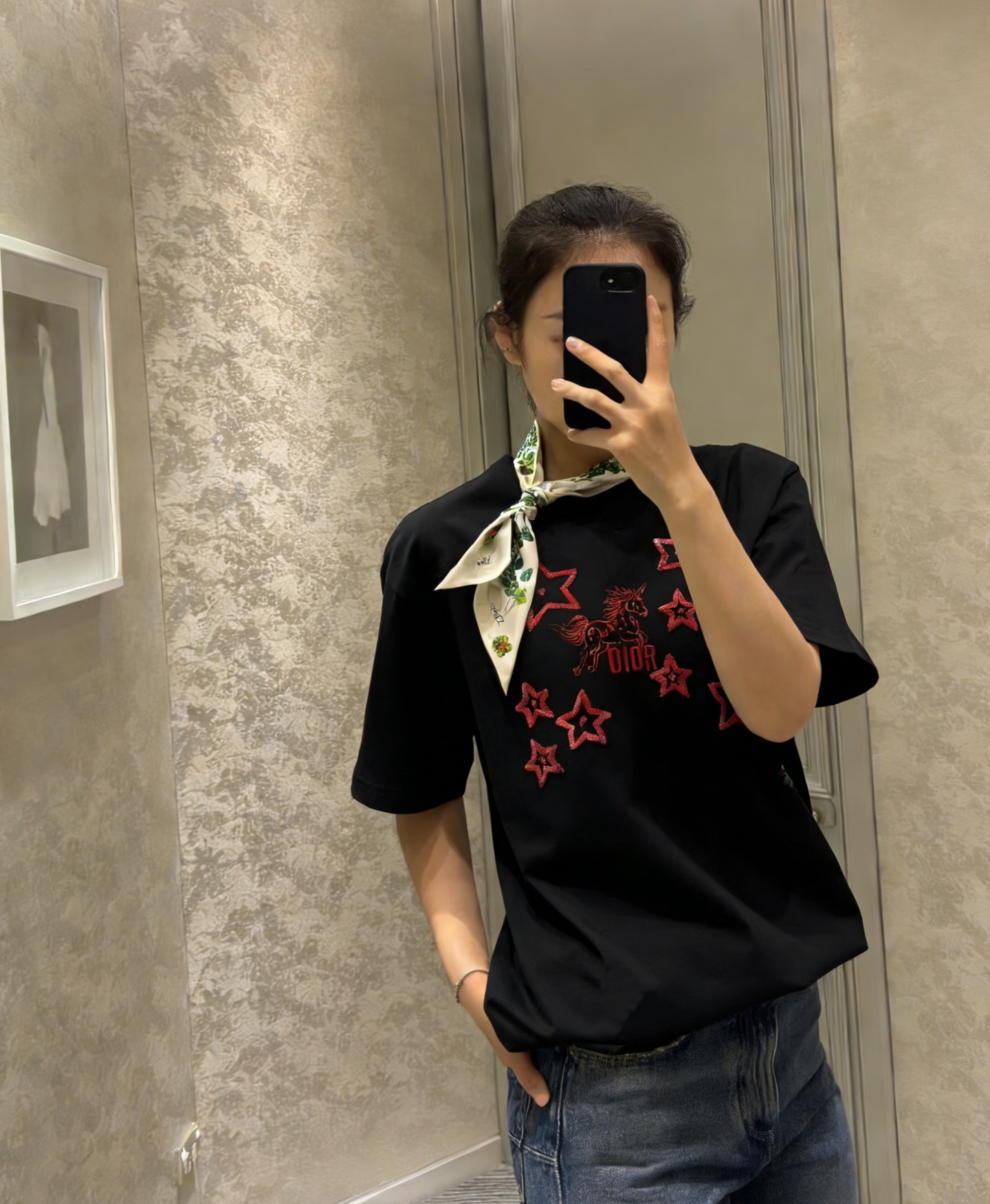 #DIO♡²⁶春夏新款 独角兽🦄️刺绣🪡重工星星💫珠片钉珠短袖T恤 高品质定制 现货首发size：S/M